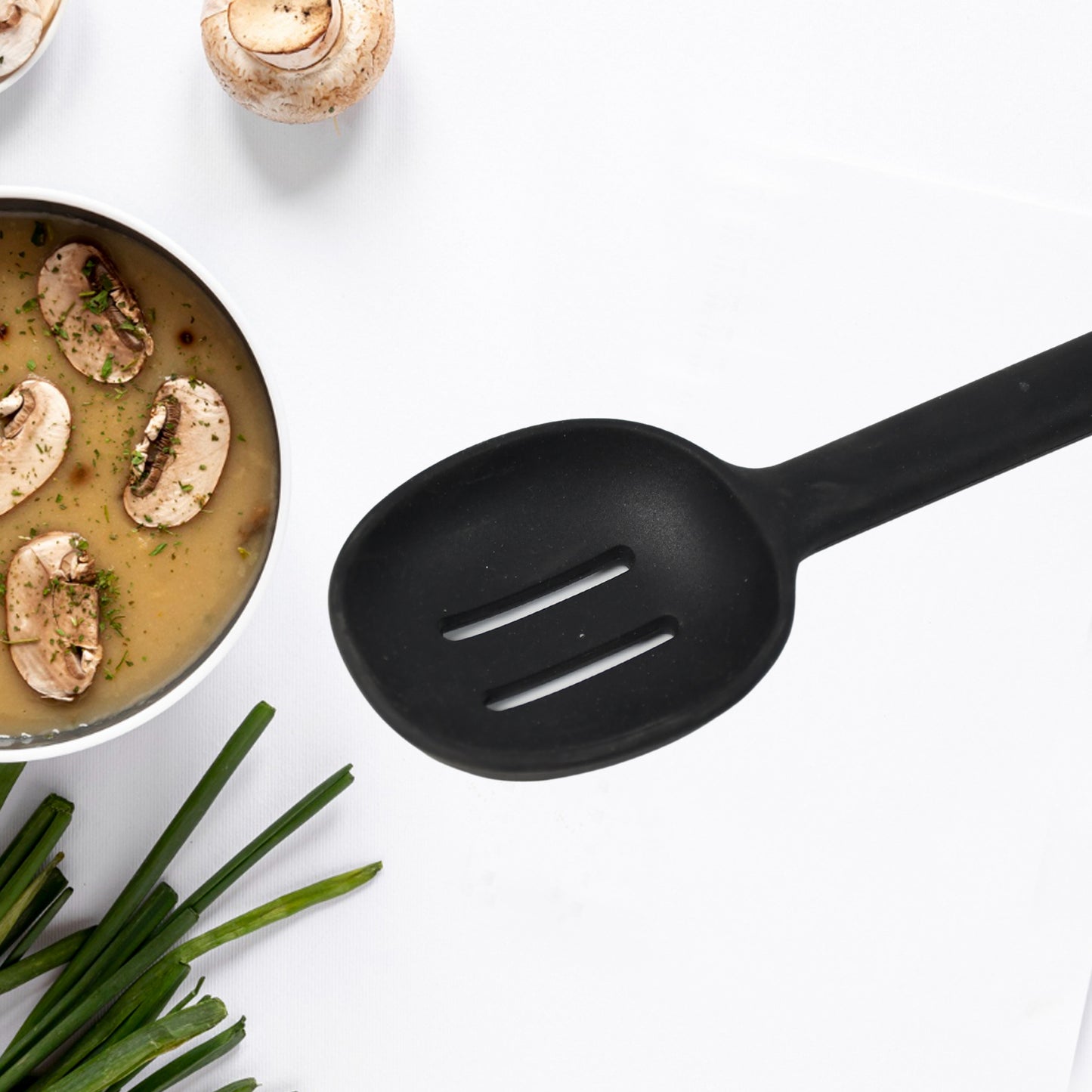 Silicon Non-stick Heat Resistant Kitchen Item Premium Spoon ( 1pc ) - Happy Price - Image 3