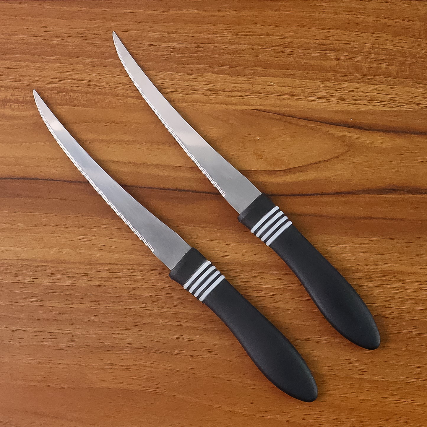 Premium Curved Serrated Stainless Steel Kitchen Knife Set (Mix Color  2 Pc) - Happy Price - Image 4