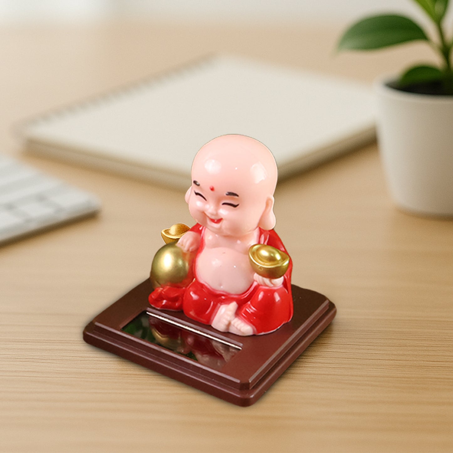 Solar Power Moving Head Buddha Statue Car Ornament (1 Pc  Mix Color) - Happy Price - Image 5