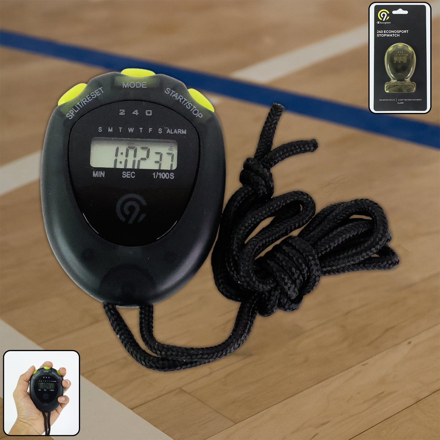 Digital Sports Stopwatch with Split Timing, Alarm & Clock - Portable Handheld Timer - Happy Price - Image 6