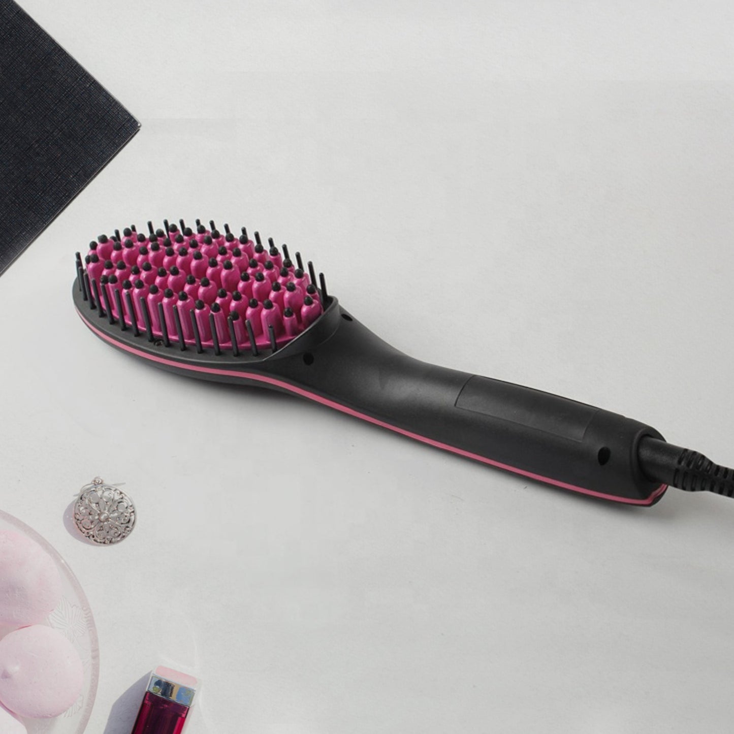 Simply Straight Electric 2 In 1 Ceramic Hair Straightener Straightening Comb Brush With Lcd Screen Temperature Control Display For Women - Happy Price - Image 3