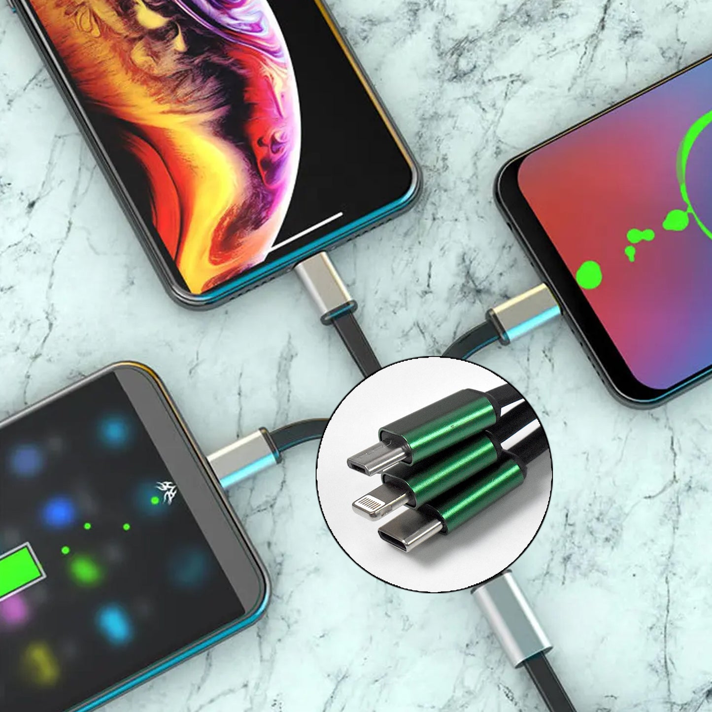 Charging Cable 3 In 1 Extendable Data Transmit  Charging Cable (1 Pc) - Happy Price - Image 4