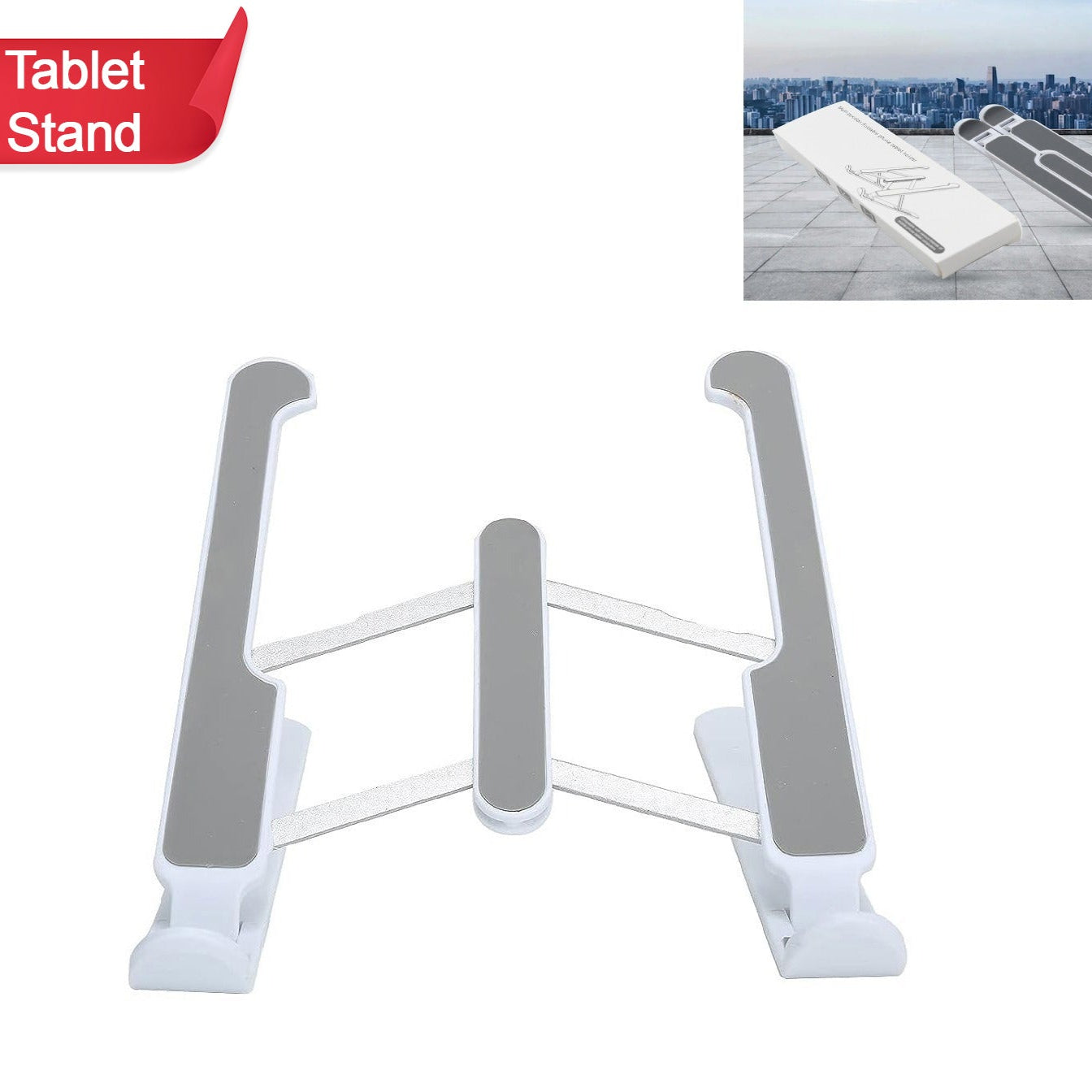 Adjustable Laptop Stand Holder With Built-in Foldable Legs And High Quality Fibre - Happy Price - Image 1