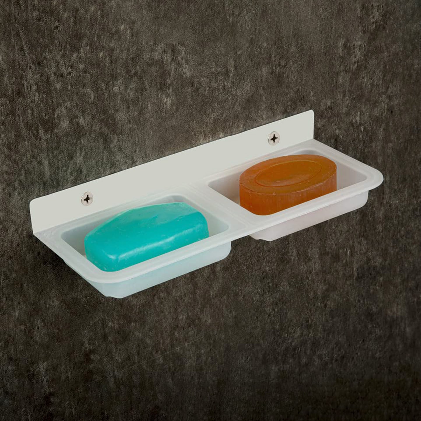 Wall Mounted Double Compartment Soap  Sponge Holder (1 Pc) - Happy Price - Image 4