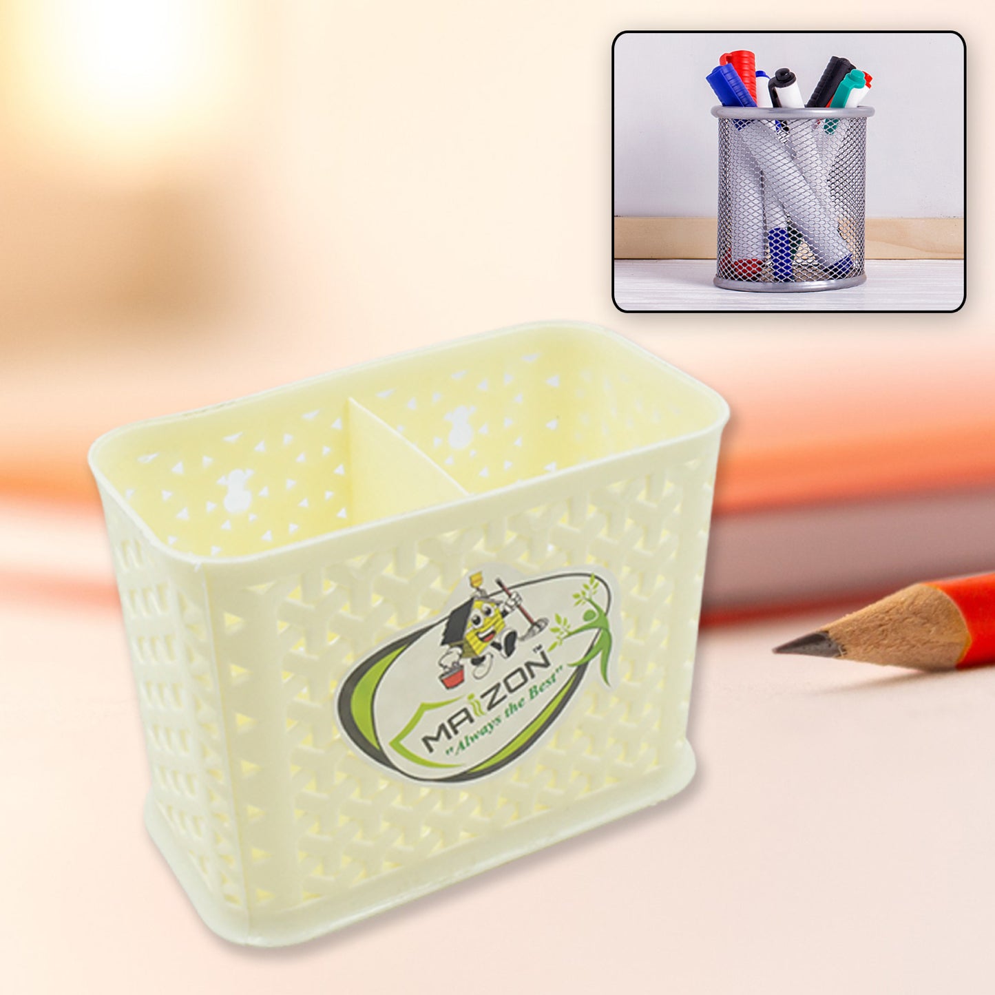 Multipurpose Holder For Desk Plastic Pen Pots Desk Organizers Pencil Pots Holder Stationary Supplies For Office Home School Non-slip Silicone Bottom - Happy Price - Image 2