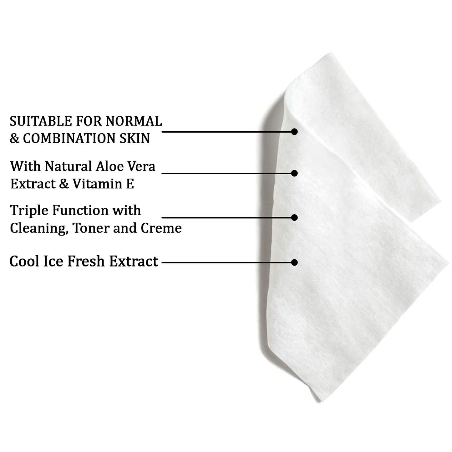 Refreshing Wet Wipes For Face  Facial Cleansing  Refreshing  Skin Hydration Soothing For Skin  Ph Balance  Alcohol Free  Nourishing With Fruit Extract  25 Wipes - Happy Price - Image 3