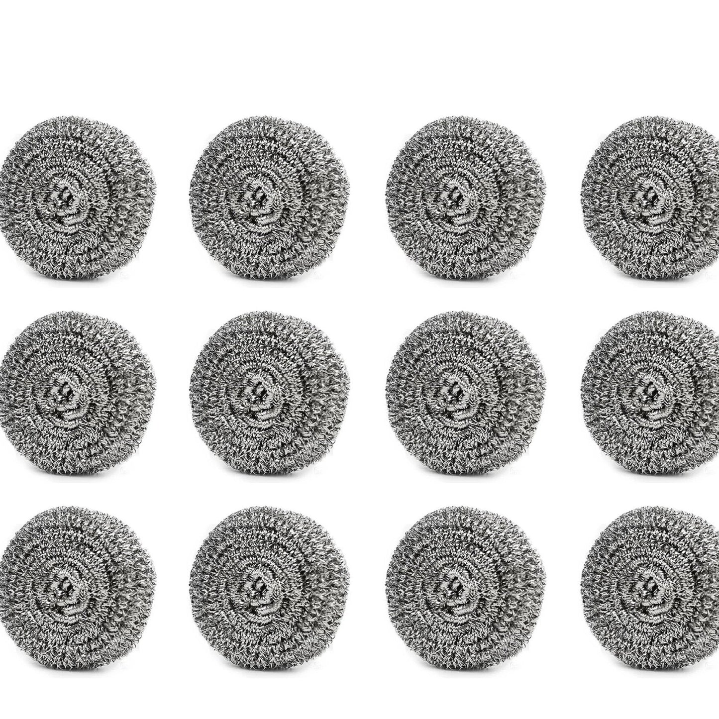 Round Shape Stainless Steel Ball Scrubber (Pack Of 12) - Happy Price - Image 1