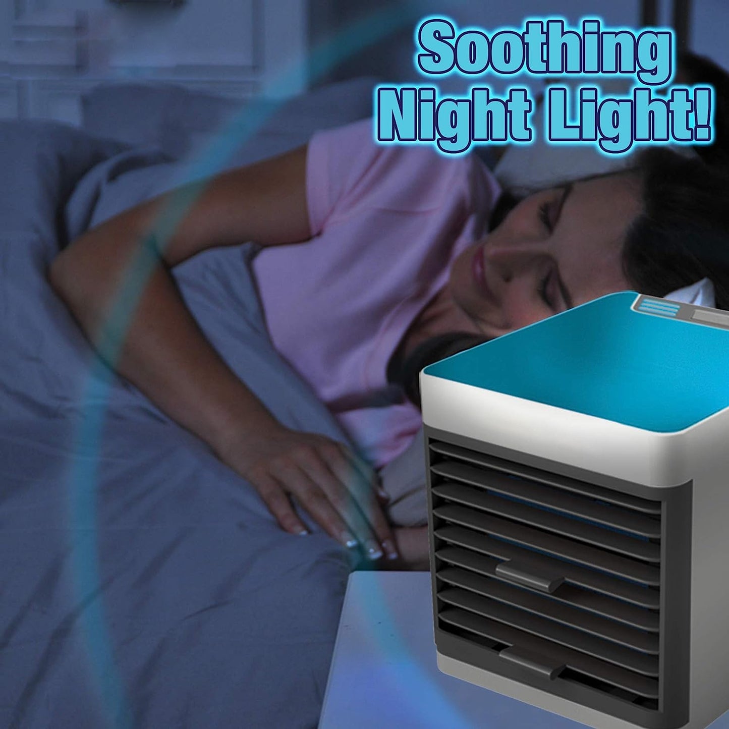Mini Portable Air Cooler Personal Space Cooler Easy To Fill Water And Mood Led Light And Portable Air Conditioner Device Cool Any Space Like Home Office - Happy Price - Image 4