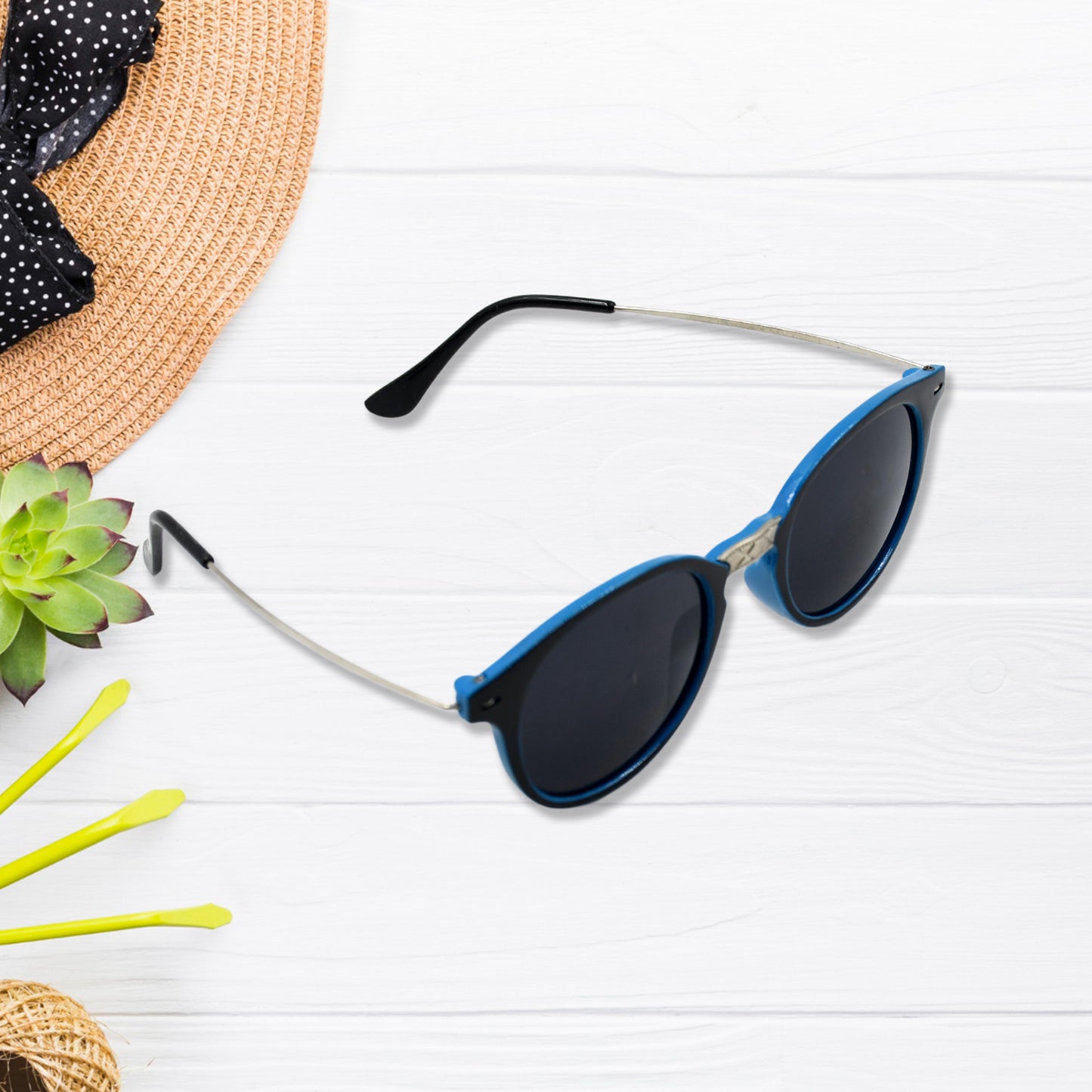Uv Protected Round Sunglasses Classic Sunglasses For Men  Women Lightweight - Happy Price - Image 3