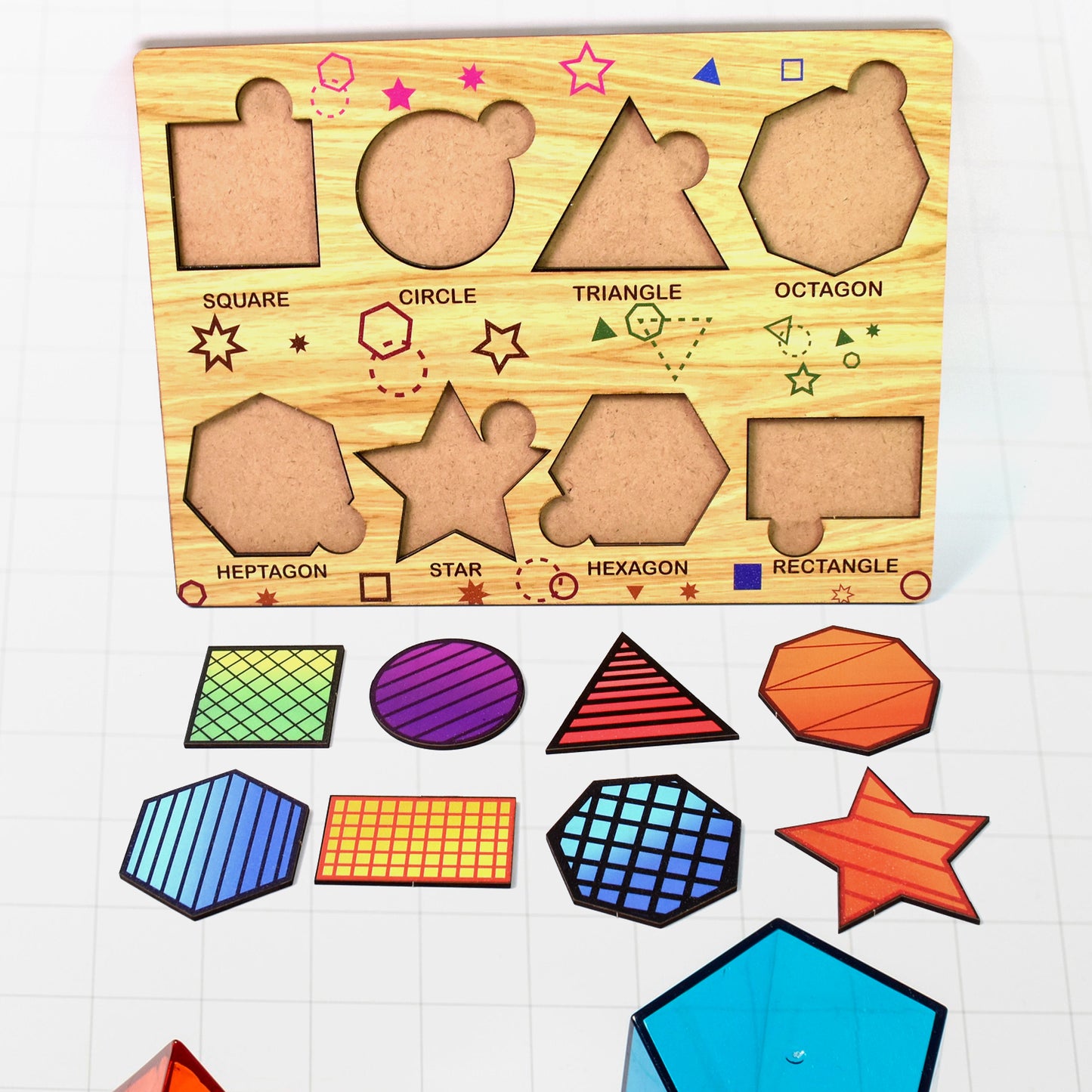 Wooden Triangles Puzzle Learning Educational Board (1 Set  2820 Cm) - Happy Price - Image 3