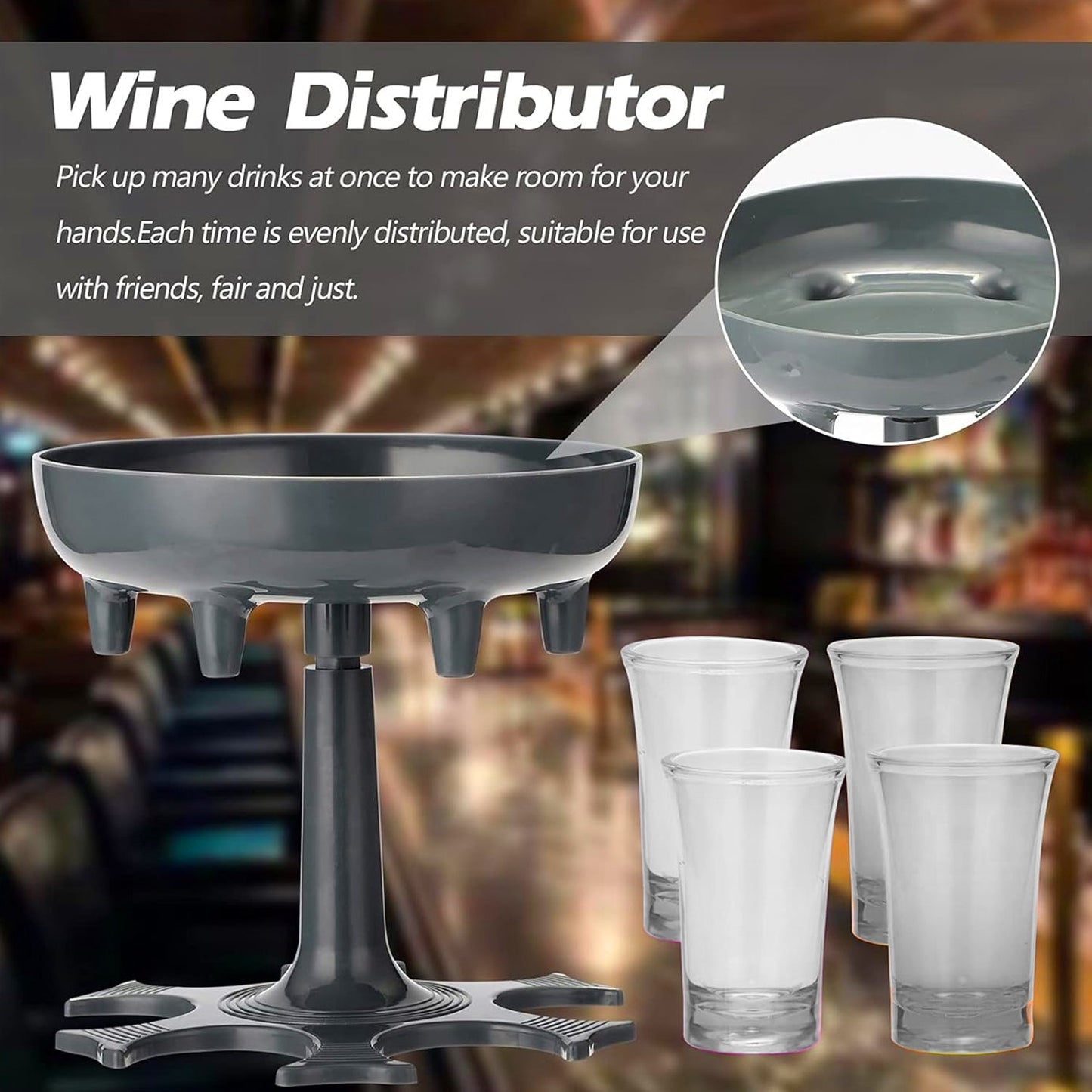 6 Shot Win Glass Dispensers With Tray  6 Pcs Glass - Happy Price - Image 3