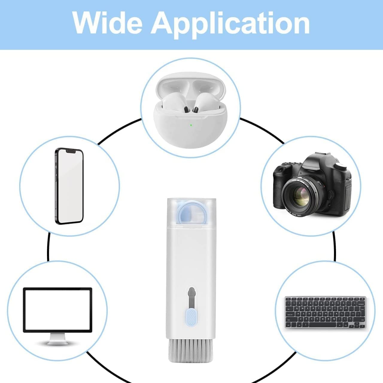 7 In 1 Electronic Cleaner Kit Cleaning Kit For Monitor Keyboard Airpods Screen Dust Brush Including Soft Sweep Swipe Airpod Cleaner Pen Key Puller And Spray Bottle - Happy Price - Image 2