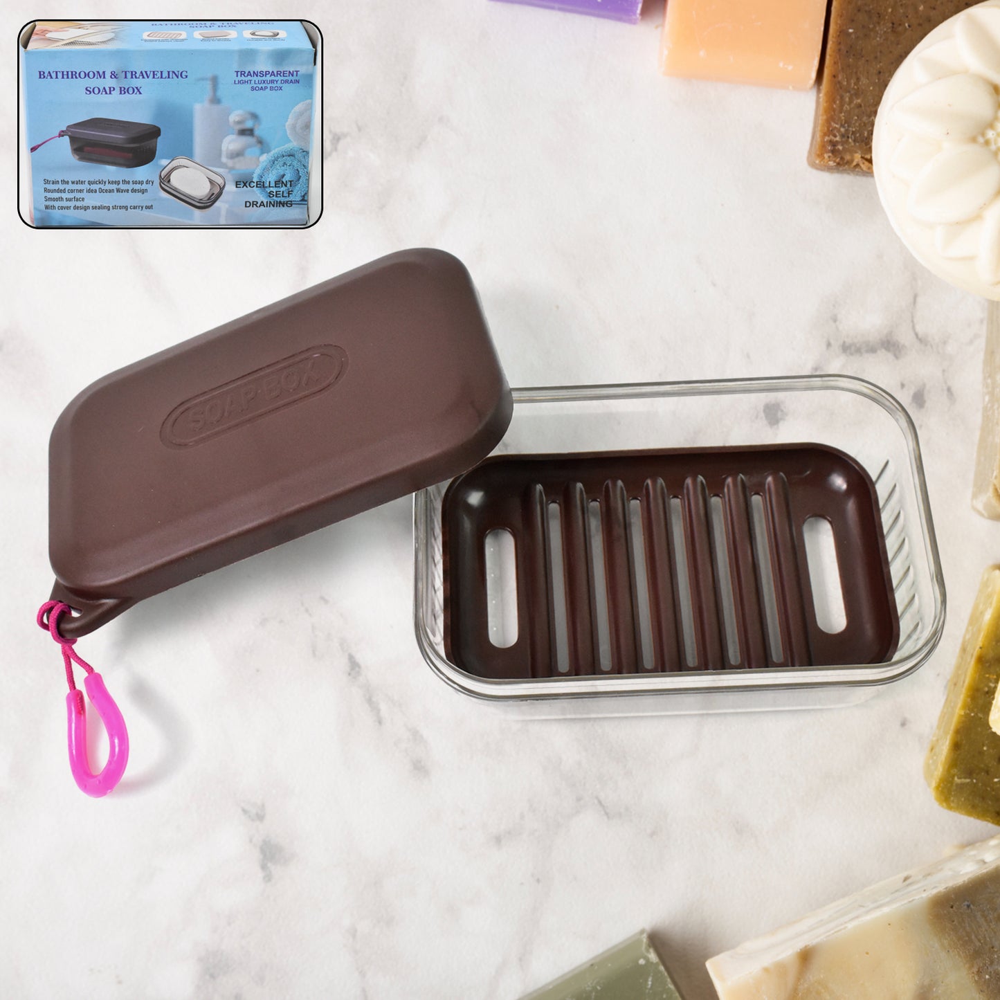 Bathroom  Travel Plastic Soap Box With Lid (1 Pc) - Happy Price - Image 2