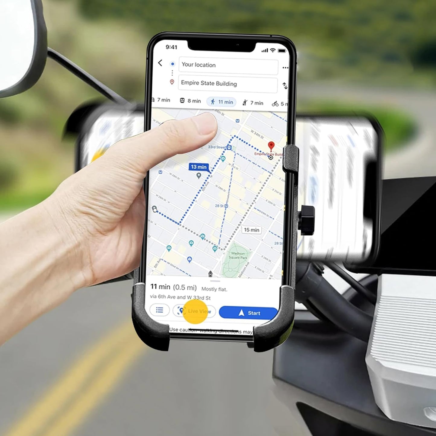 Full Metal Motorcycle & Scooty Mobile Mount Stand, 360° Rotation, Universal Fit for Smartphones - Happy Price - Image 6
