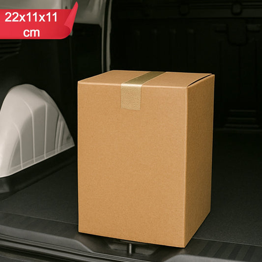 Sturdy Brown Corrugated Box for Packaging - 22x11x11 cm, 1 Piece