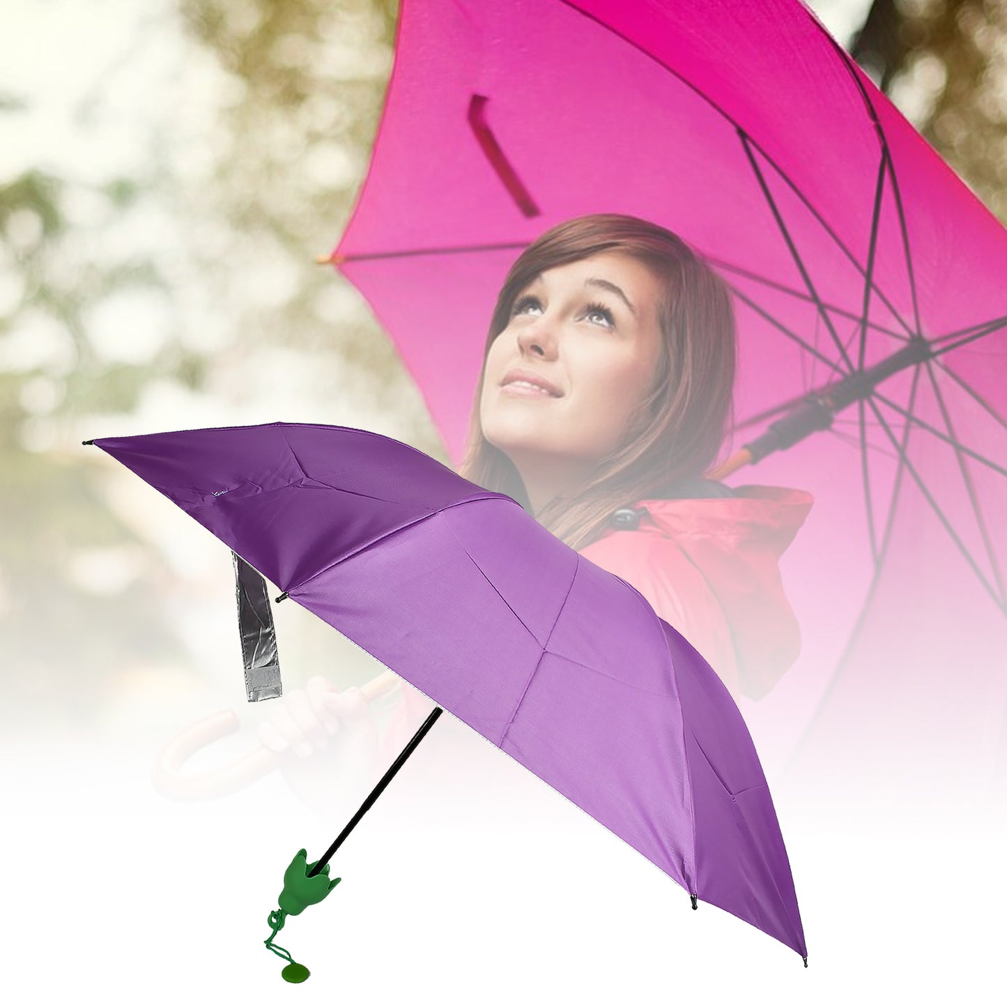 Vegetable Shaped Folding Umbrella Plastic Case Creative Fashion Folding Mini Sun Shade Rain Umbrella Unique Umbrella Sun  Uv Protection Cute Design (1 Pc) - Happy Price - Image 5