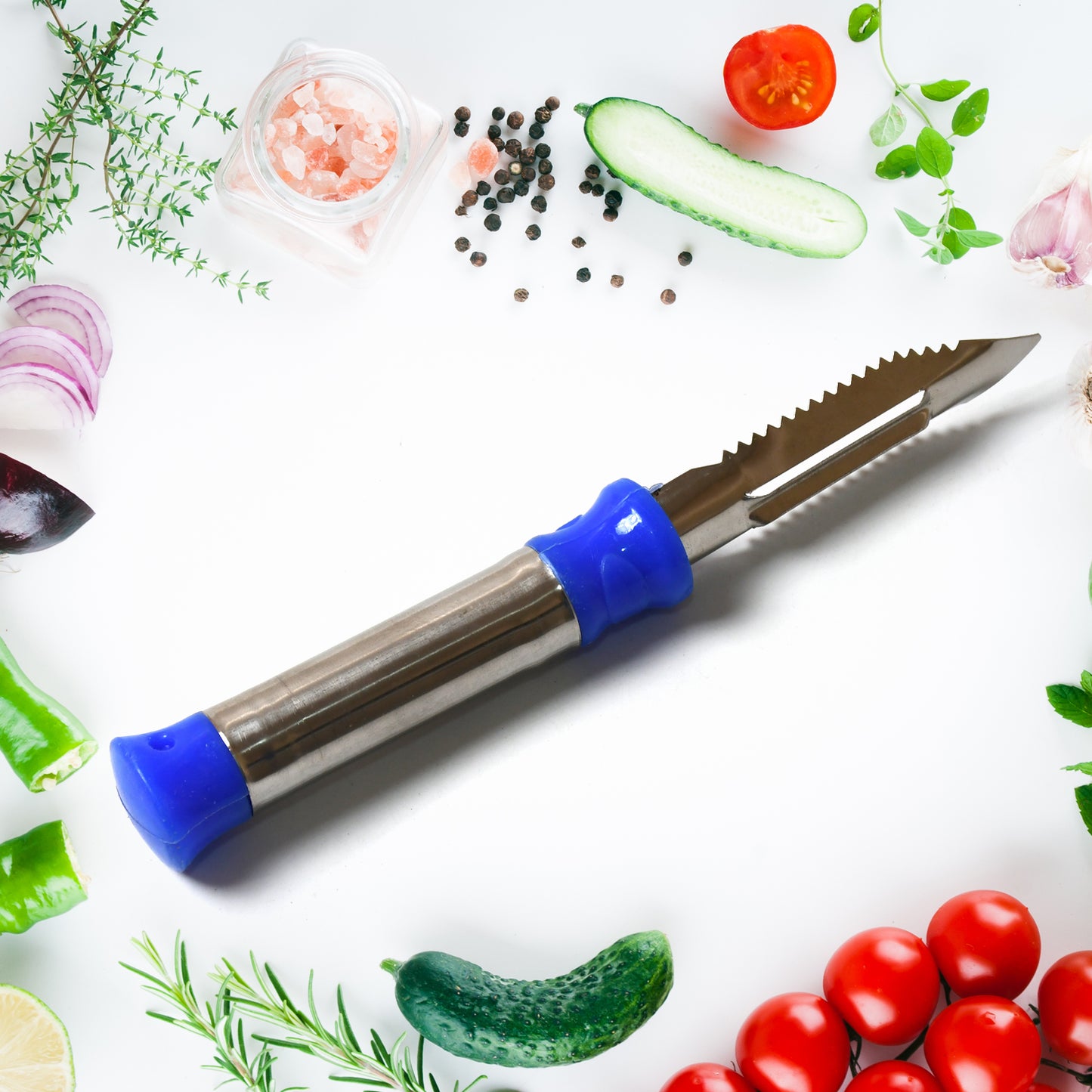 2in1 Multi-purpose Stainless Steel Peeler With Hanging Ring For Vegetables Potato Peeler Carrot Grated Suitable For Peeling And Shredding Fruit And Vegetables Kitchen Accessories Piller (1 Pc) - Happy Price - Image 5