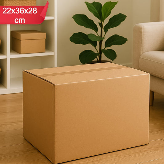 Durable Brown Packaging Box - 22x36x28 cm, 1 Piece