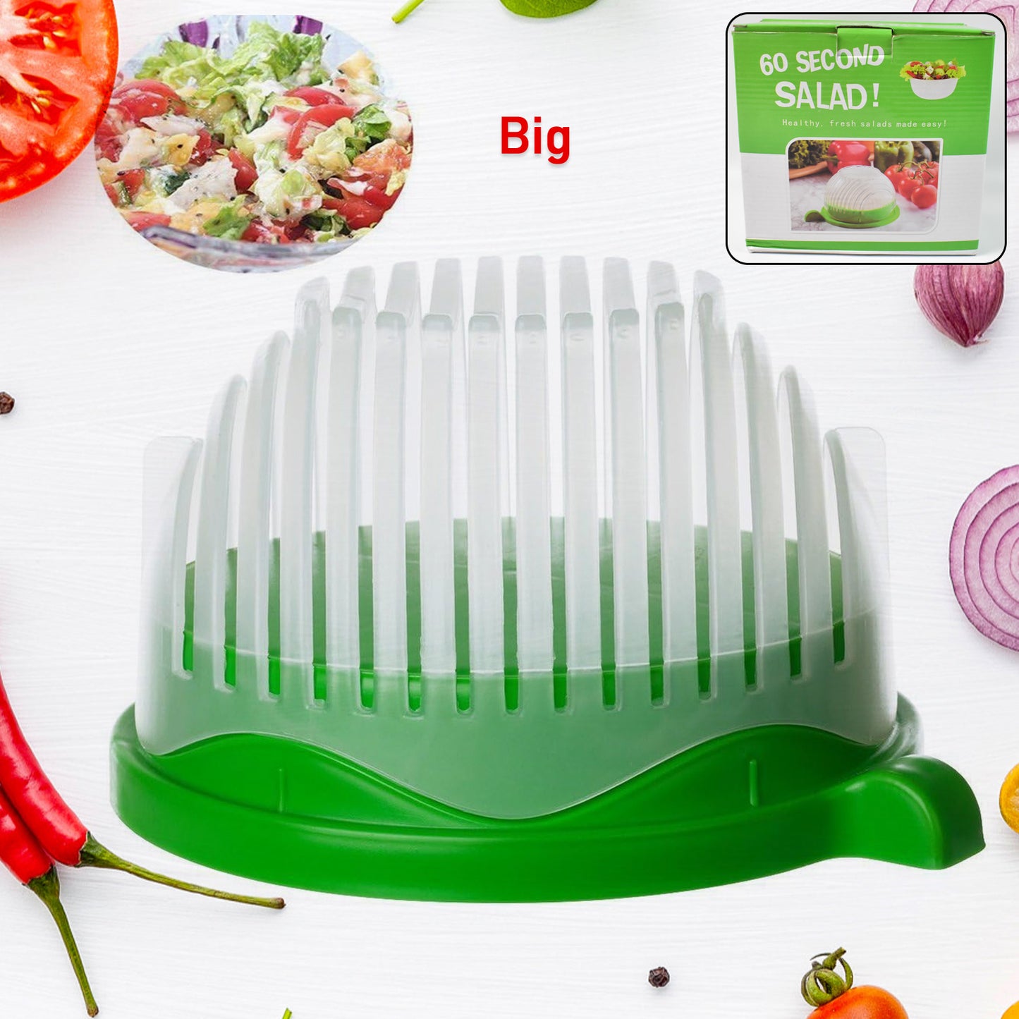 Plastic 60 Seconds Salad Cutter Salad Maker Salad Bow  (1 Pc) - Happy Price - Image 2