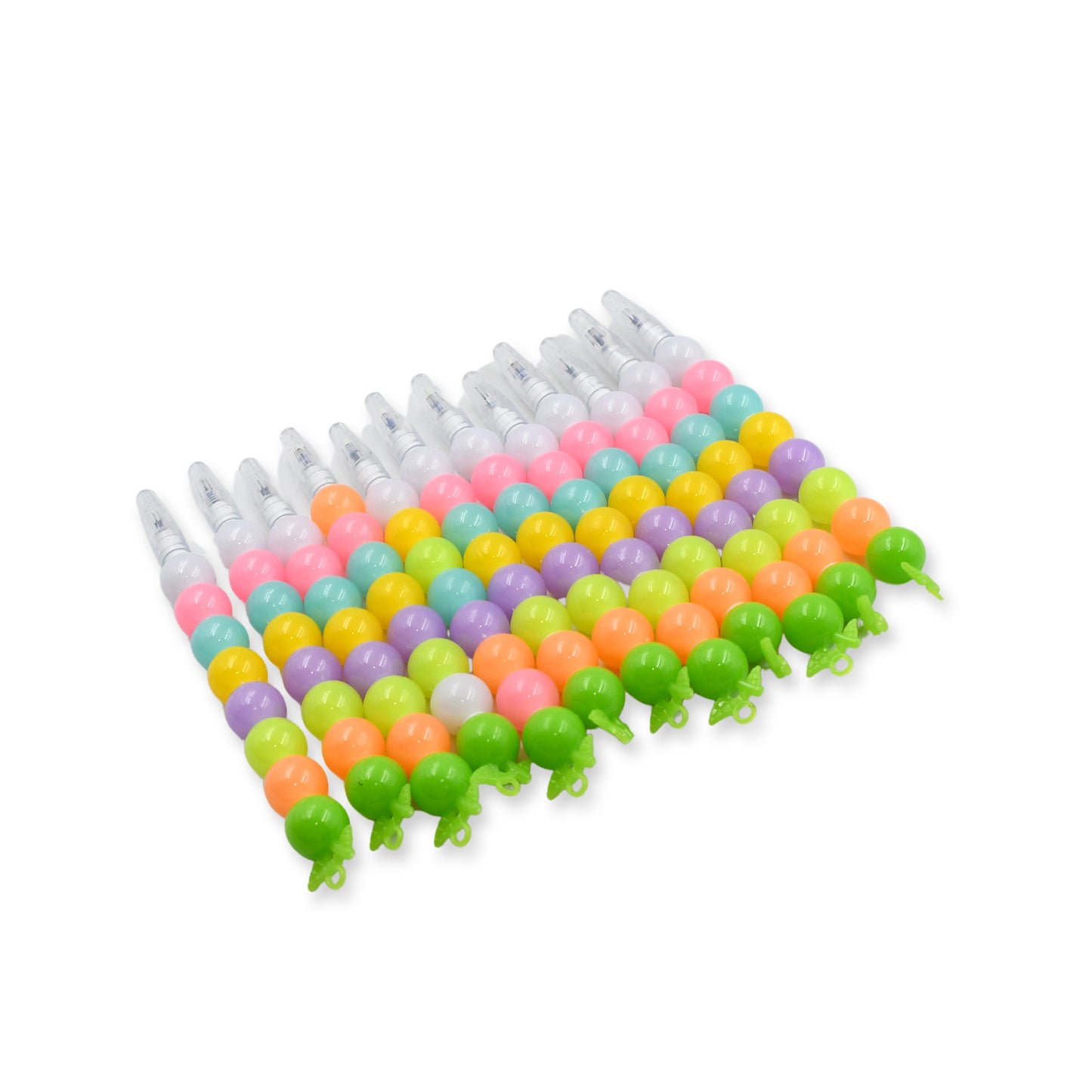 Stylish Pearls Pen Plastic Moti Non-sharpening Design Pen Multicolor Pearls Moti Gel Pen Fancy Designer Attractive Gel Pen For Kids Pack Of (12 Pc Set ) - Happy Price - Image 2