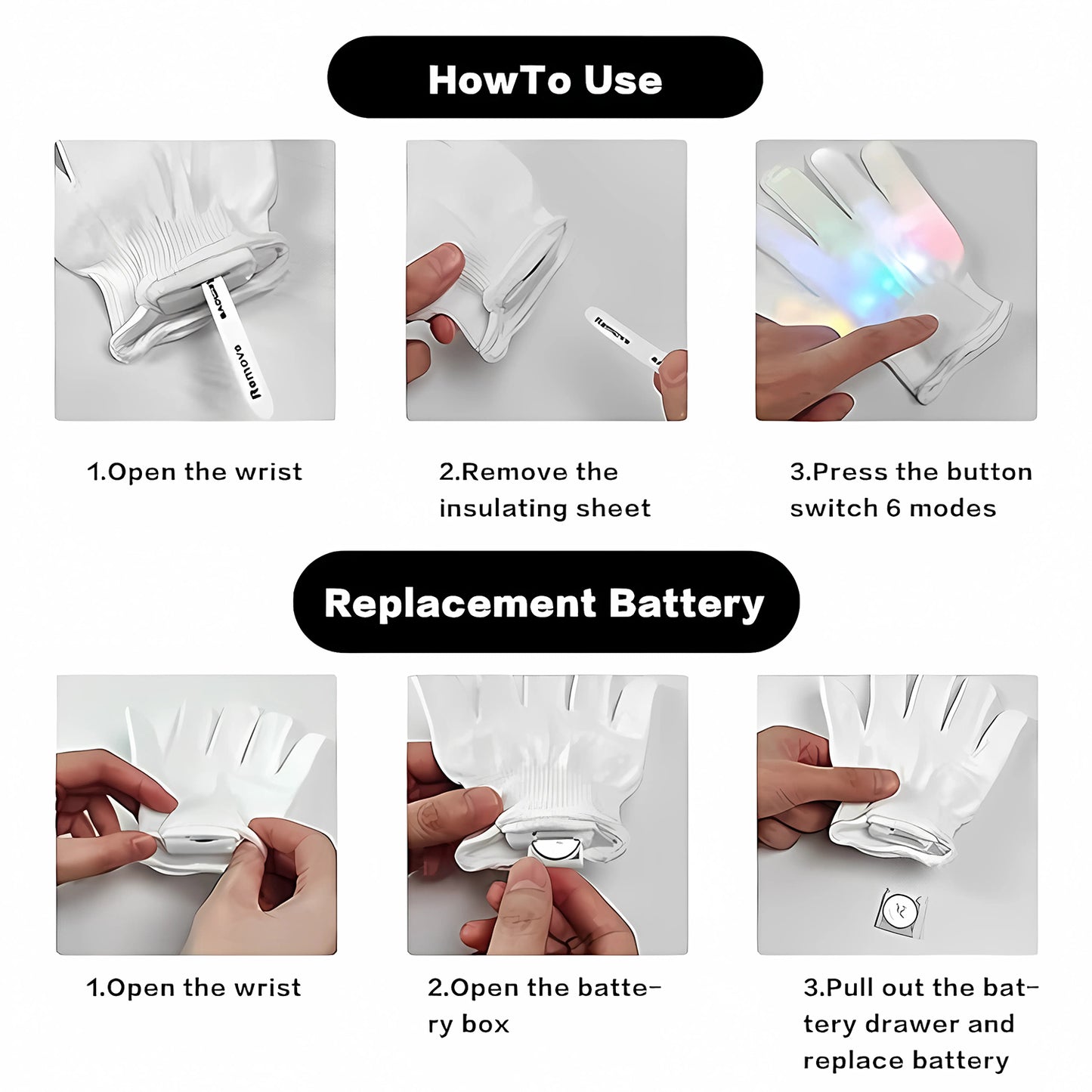 Dynamic Multi-color Led Light-up Glow Gloves (1 Pair) - Happy Price - Image 5