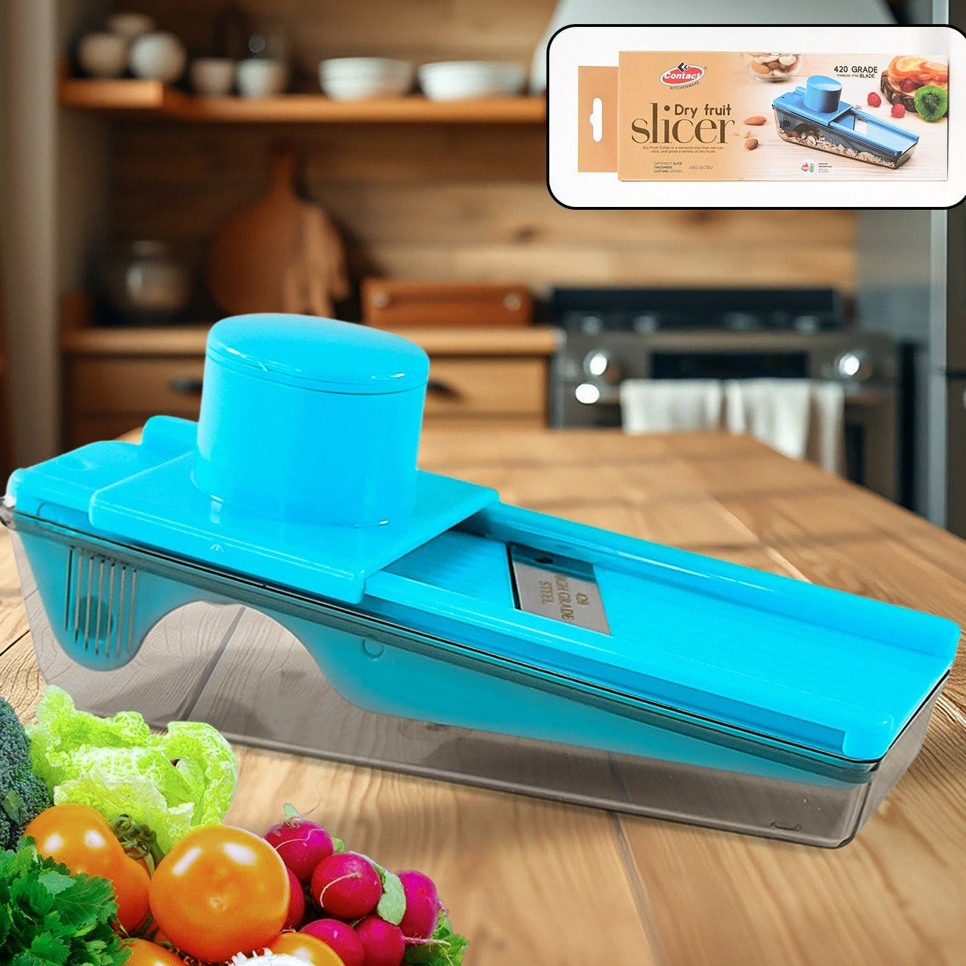 2-in-1 Multipurpose Vegetable  Dry Fruit Slicer (1 Pc) - Happy Price - Image 1