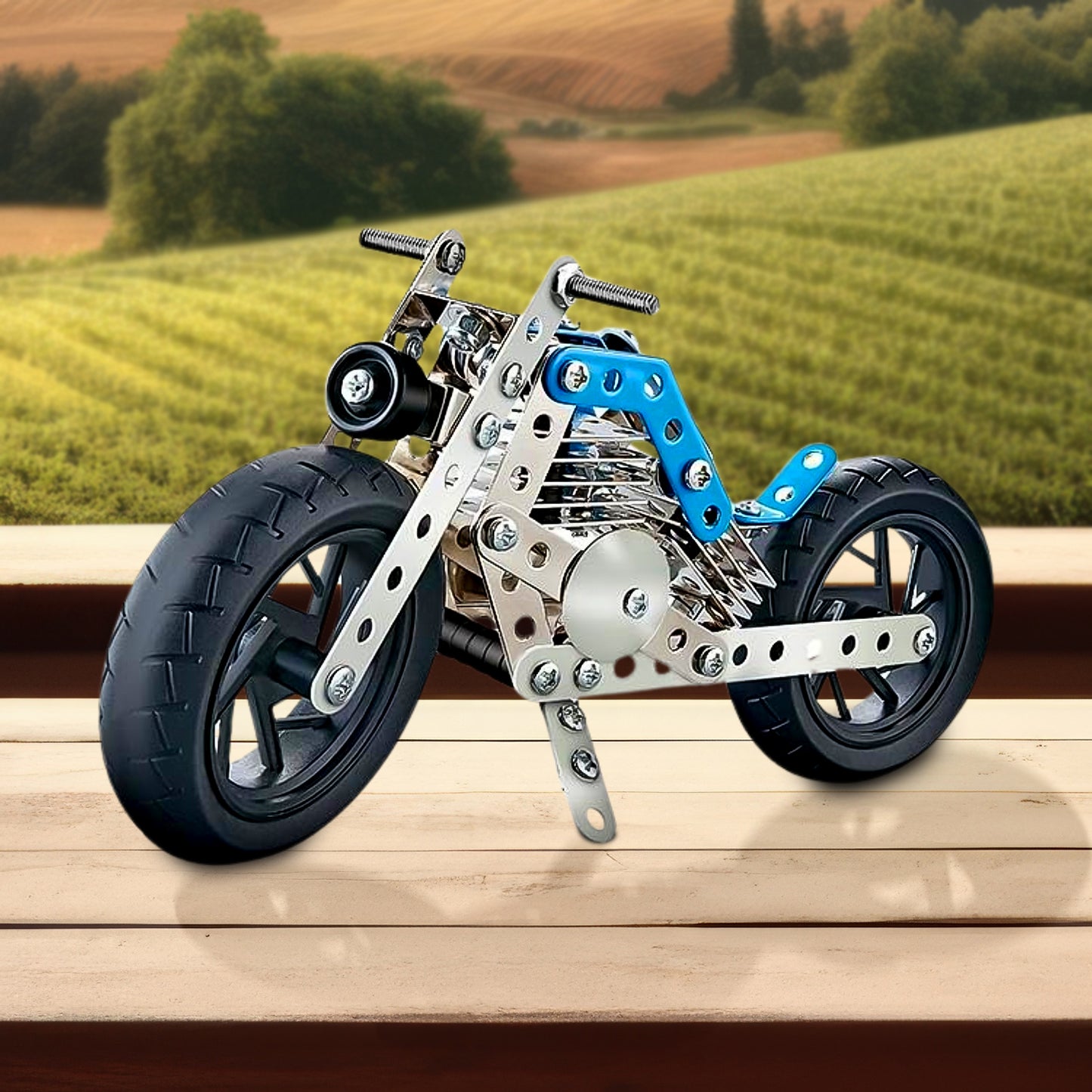 Metal Bike Creative Mechanical Construction Engineering Kit 140 Part Of Bike Tool  1 Set - Happy Price - Image 4