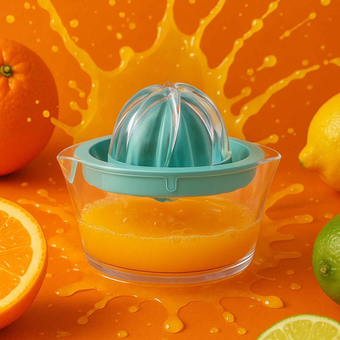Manual Drink Orange Lemon Citrus Lime Fruit Juice Juicer Squeezer Bpa Free Press  Pourer With Lid Plastic Manual(1 Pc) - Happy Price - Image 2