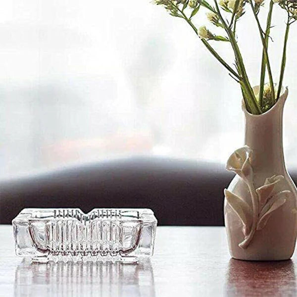 Square Glass Misti Crystal Quality Cigar Cigarette Ashtray Round Tabletop For Home Office Indoor Outdoor Home Decor - Happy Price - Image 4