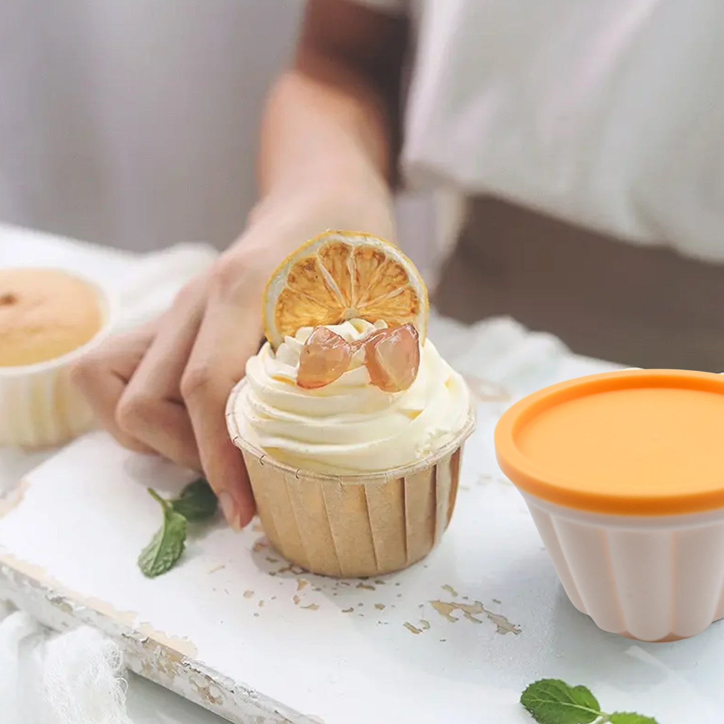 Pudding Molds Custard Mould Mould For Jelly Ice Creams Set Of 4 Cups With Lid - Happy Price - Image 3