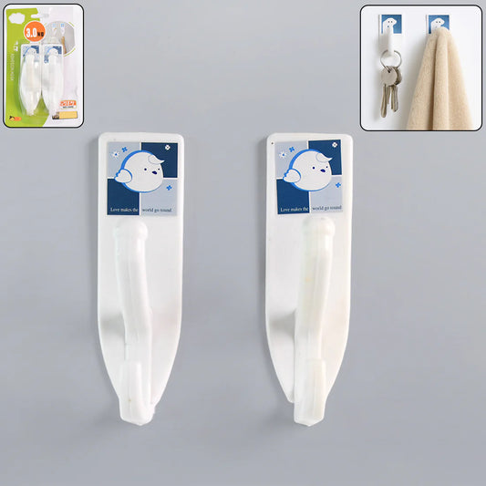 Multipurpose Strong Hook Self-adhesive Hooks For Wall Heavy Plastic Hook Sticky Hook Household For Home  Decorative Hooks Bathroom  All Type Wall Use Hook  Suitable For Bathroom Kitchen Office - Happy Price - Image 1