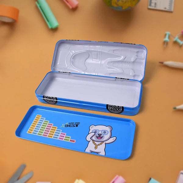 Car Shape Metal Compass Box Pencil Case For Kids Stationery Compass Box Stationery Gift For School Kids Compass Pencil Box Birthday Return Gift For Kids (1 Pc) - Happy Price - Image 4