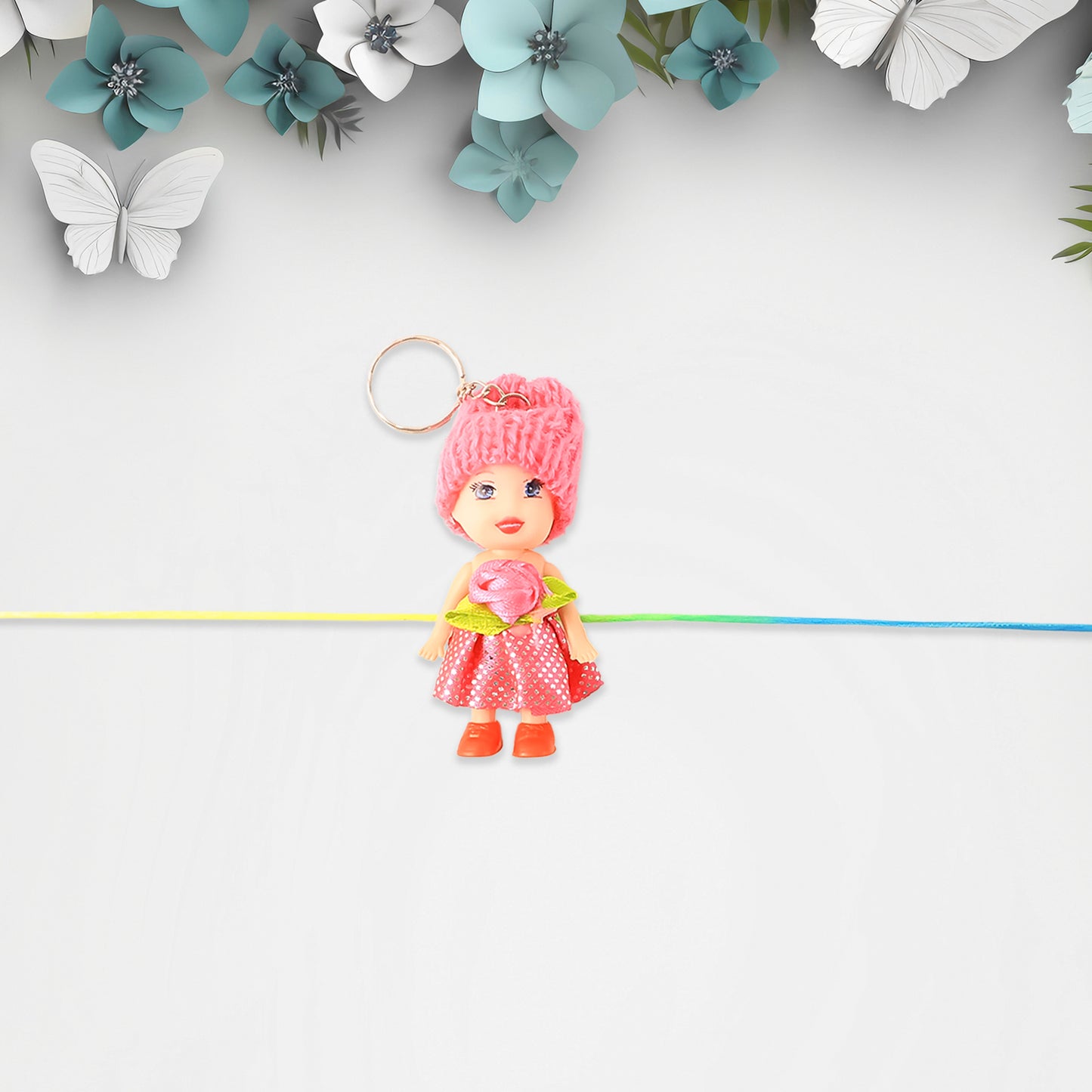 Cute Soft Doll Keychain for Kids - Decorative Toy with Ring