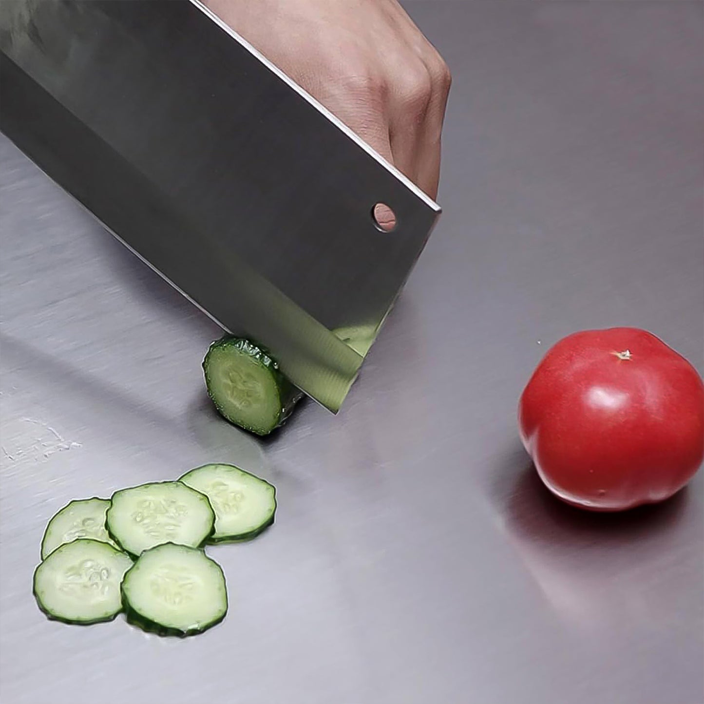 Premium Stainless Steel Kitchen Chopping Board (1 Pc) - Rust-Resistant & Hygienic