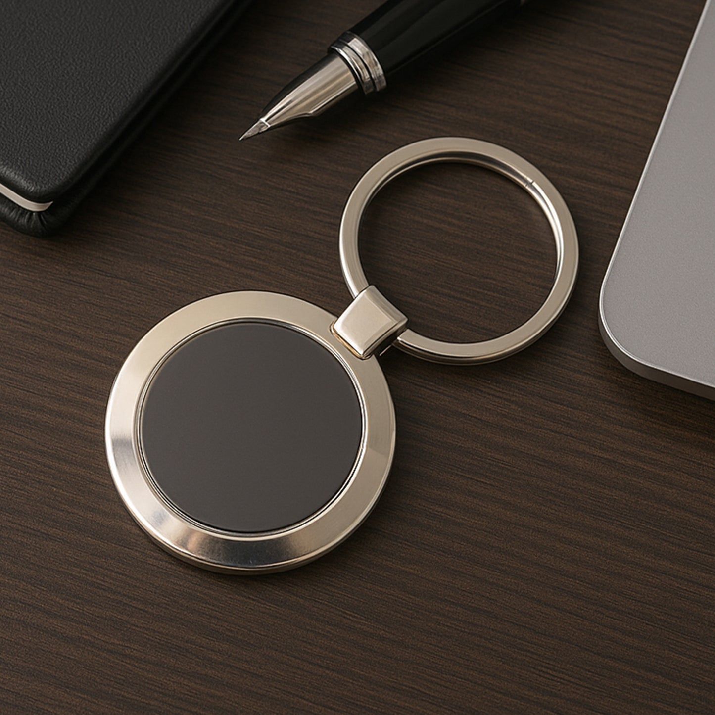 Premium Round Shape Metal Keychain (1 Pc) - Happy Price - Image 3