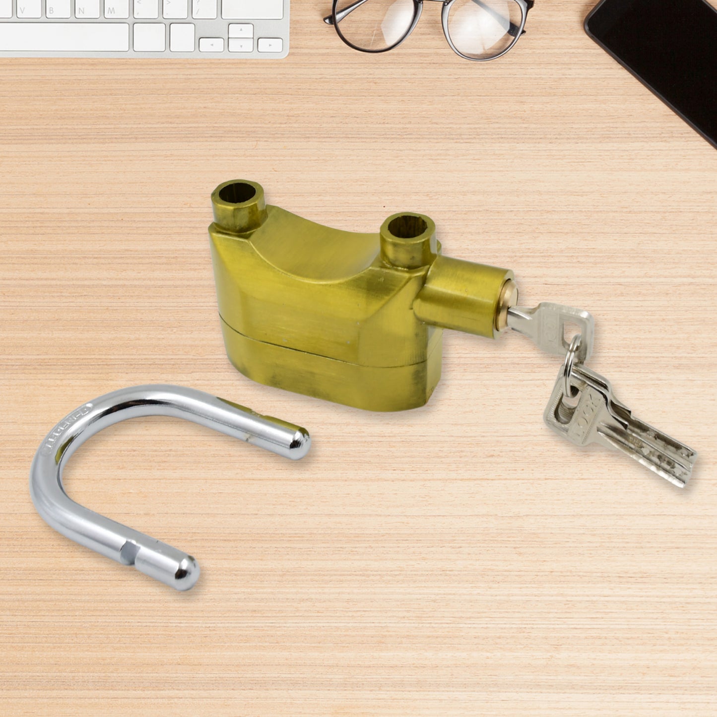 Security Alarm Metallic Lock System With 3 Keys (1 Set  Mix Color) - Happy Price - Image 3