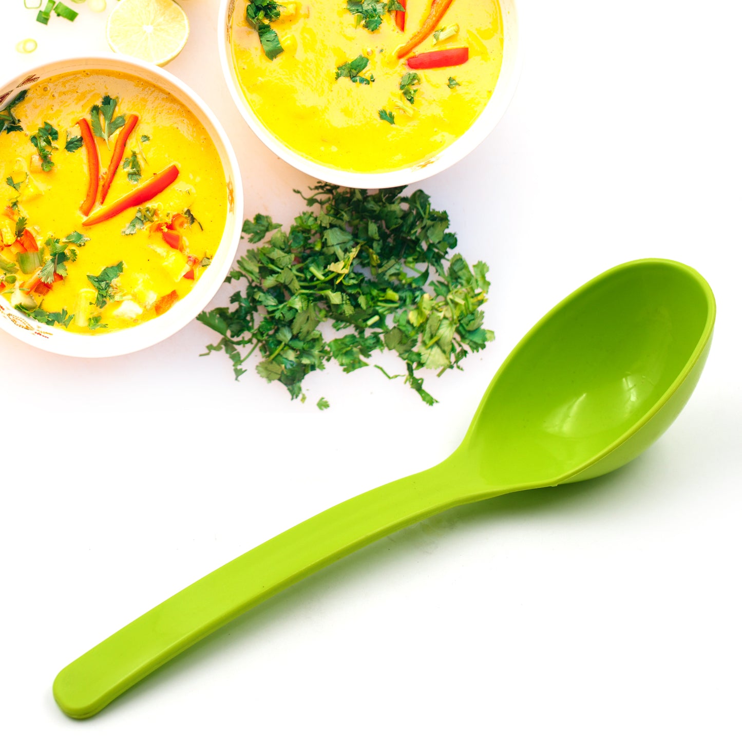 Plastic Spoon Kitchen Multipurpose Serving Ladle For Frying Serving Turner Curry Ladle Serving Rice Spoon Used While Eating And Serving Food Stuffs Etc (2 Pcs Set  10 Inch ) - Happy Price - Image 5