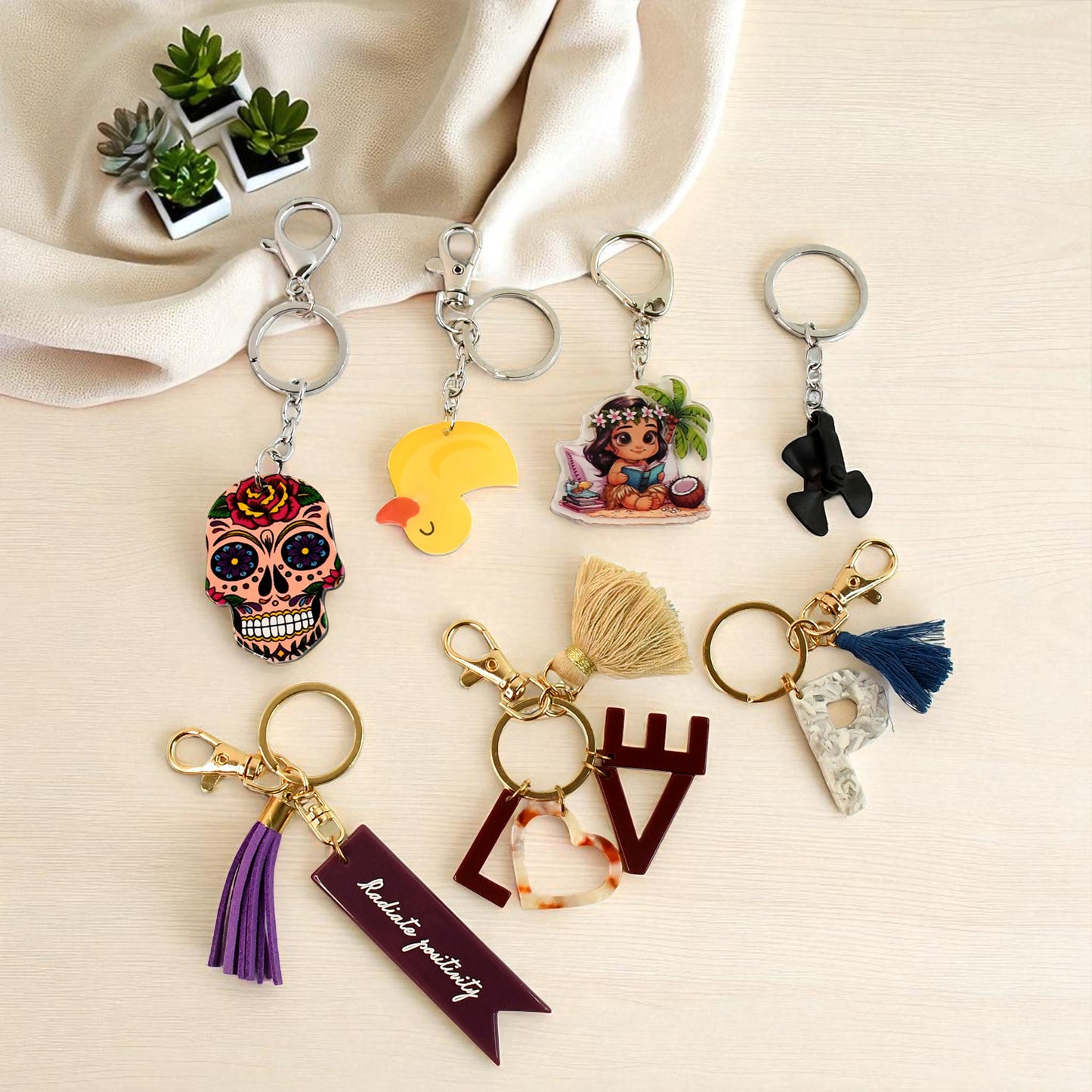 Trendy Designer Assorted Keychains (Mix Design  1 Pc) - Happy Price - Image 3