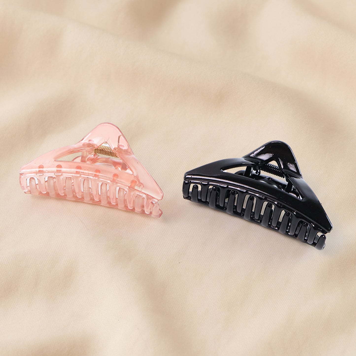 Triangle Shape Mix Color Plastic Hair Claw Clip  1 Pc Durable Grip For Women And Girls - Happy Price - Image 6
