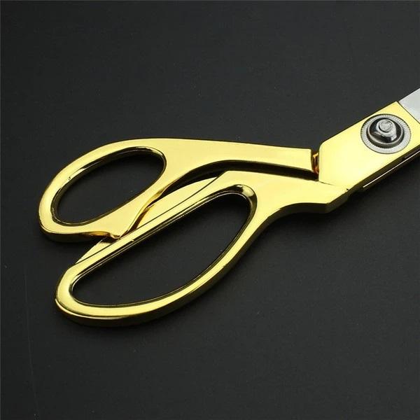 Stainless Steel Tailoring Scissor Sharp Cloth Cutting For Professionals (9.5inch) (Golden) - Happy Price - Image 5