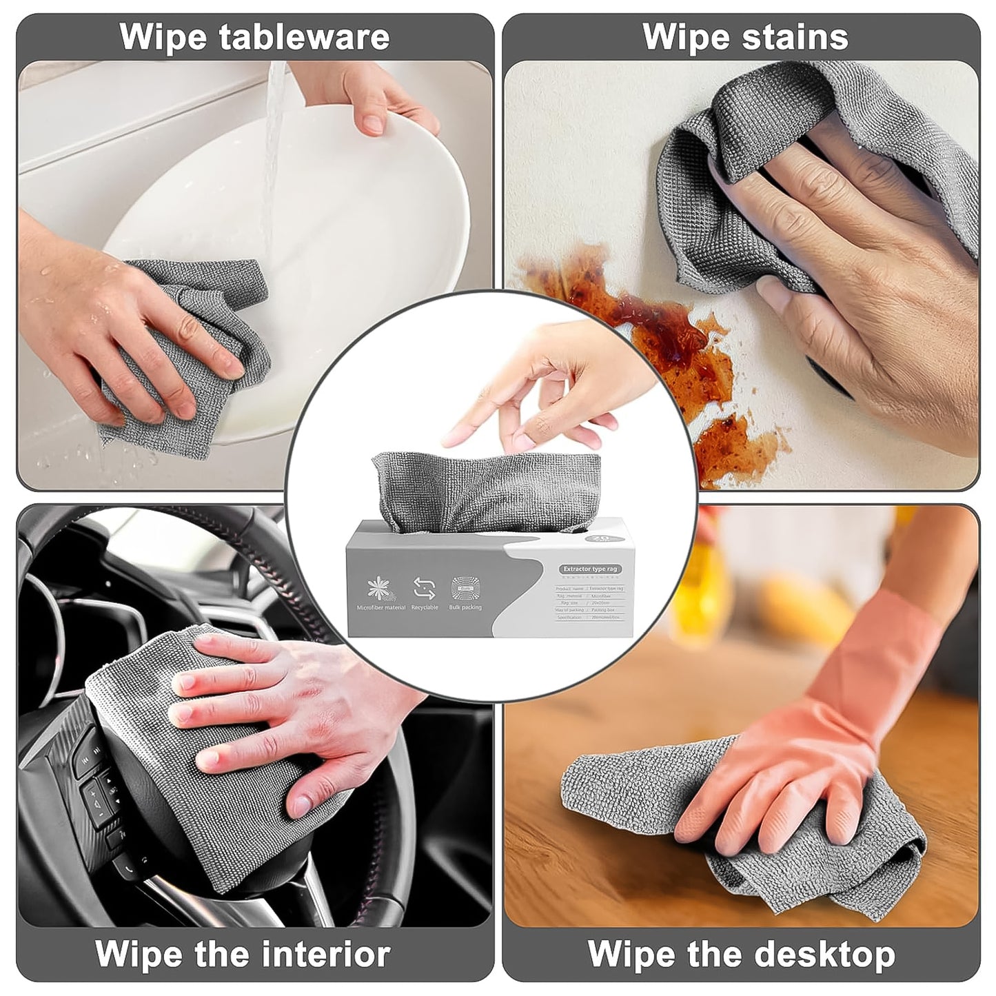 Thickened Microfiber Cleaning Cloths - 20 Pc Pack for Home, Kitchen & Car - Happy Price - Image 4