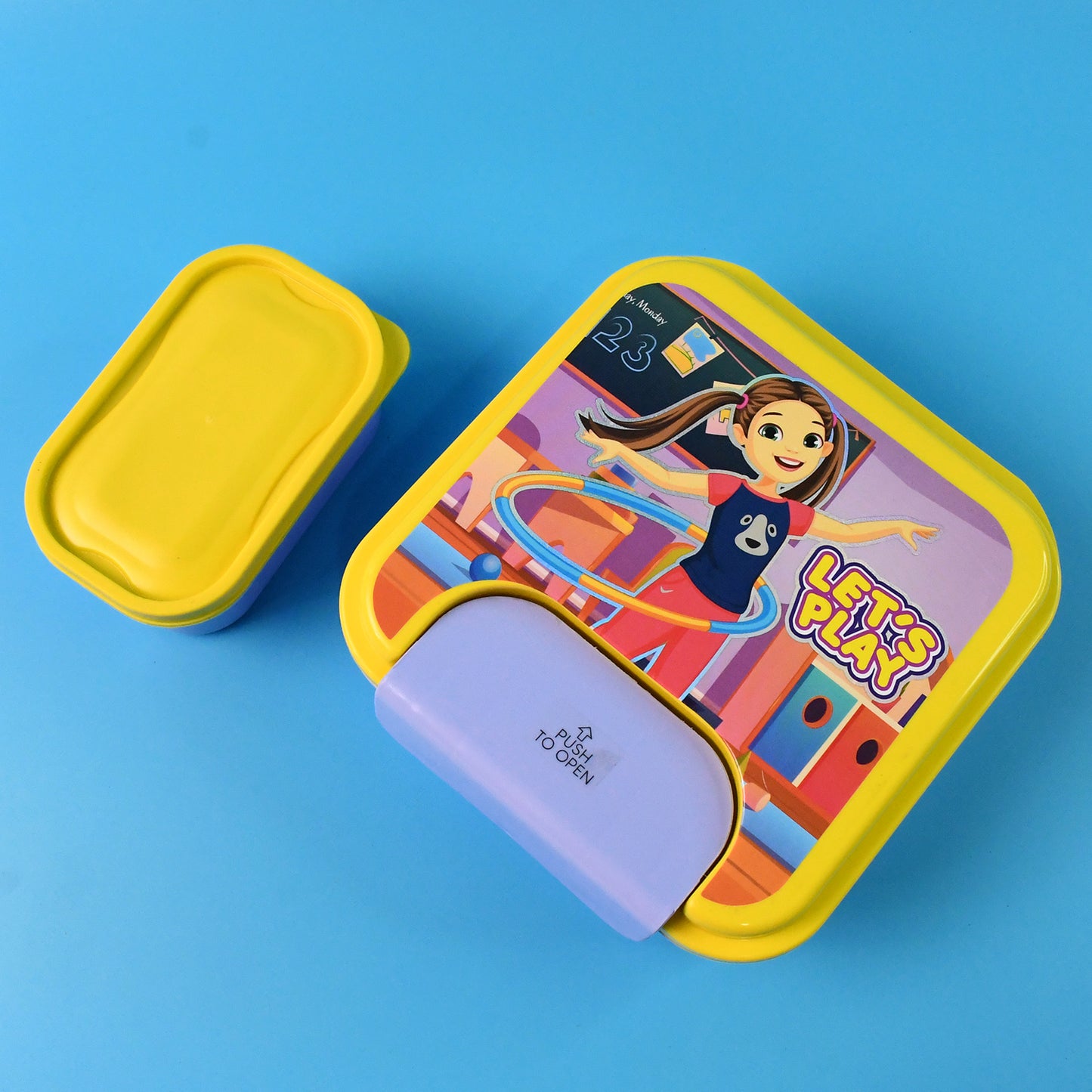Kids Lunch Box Set With Small Inner Container Spoon  Fork (1 Pc) - Happy Price - Image 6
