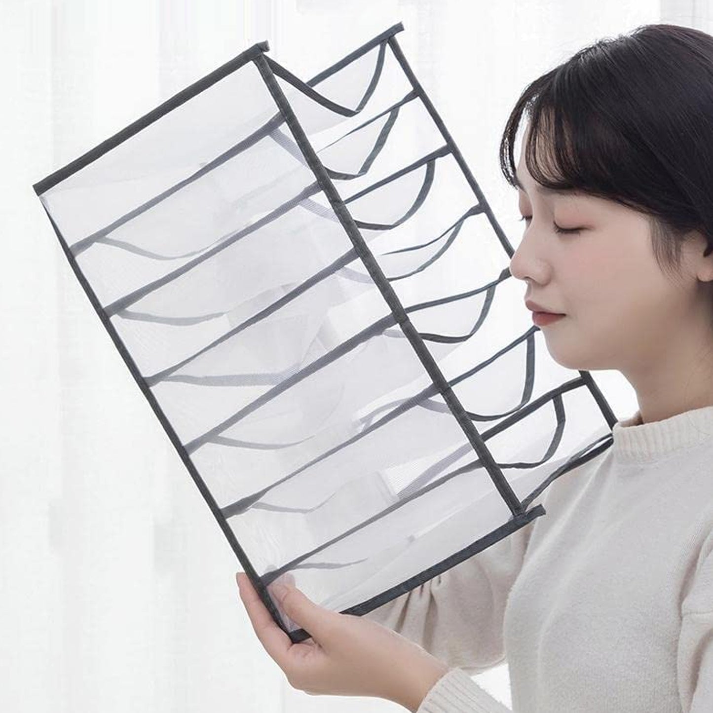 Clothes Organizer +7 Grid Drawer Wardrobe Clothes Organizer Jeans Closet Cabinet Organizers Portable Foldable Storage Containers - Happy Price - Image 7