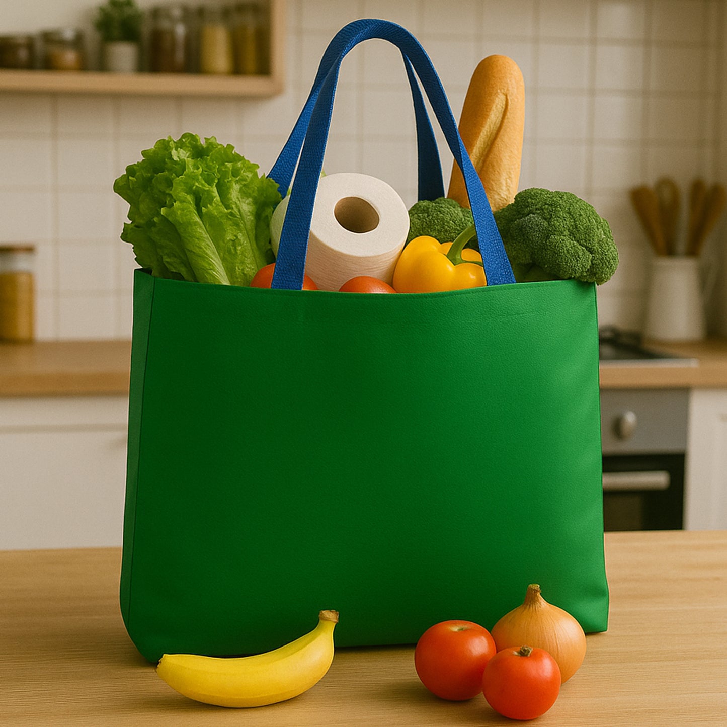 Eco-friendly Large Shopping Tote Bag 62x44cm (Mixcolor  1 Pc) - Happy Price - Image 5