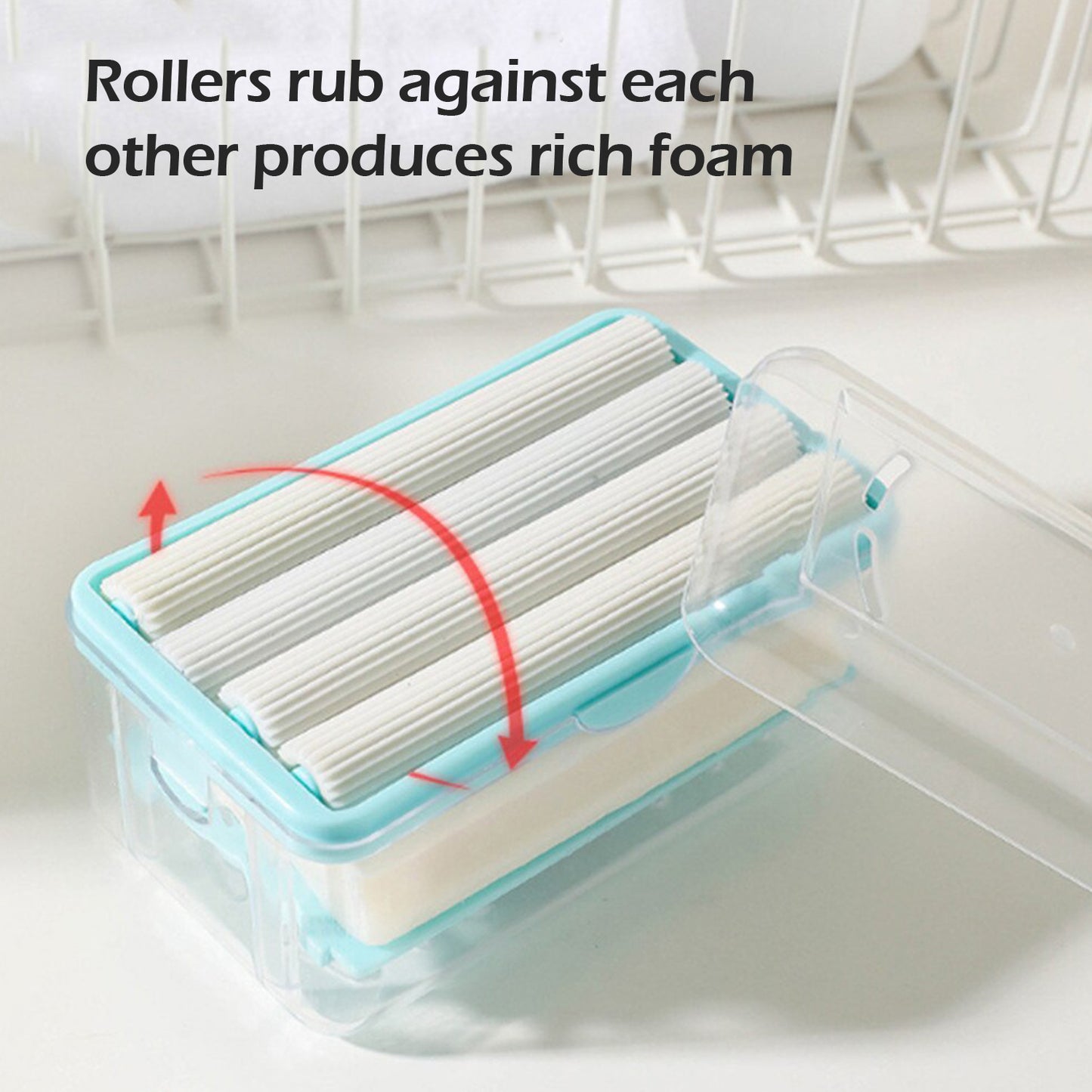 2-in-1 Portable Soap Dish  Soap Dispenser With Roller And Drain Holes Multifunctional Soap Holder Foaming Soap Bar Box For Home Kitchen Bathroom - Happy Price - Image 3