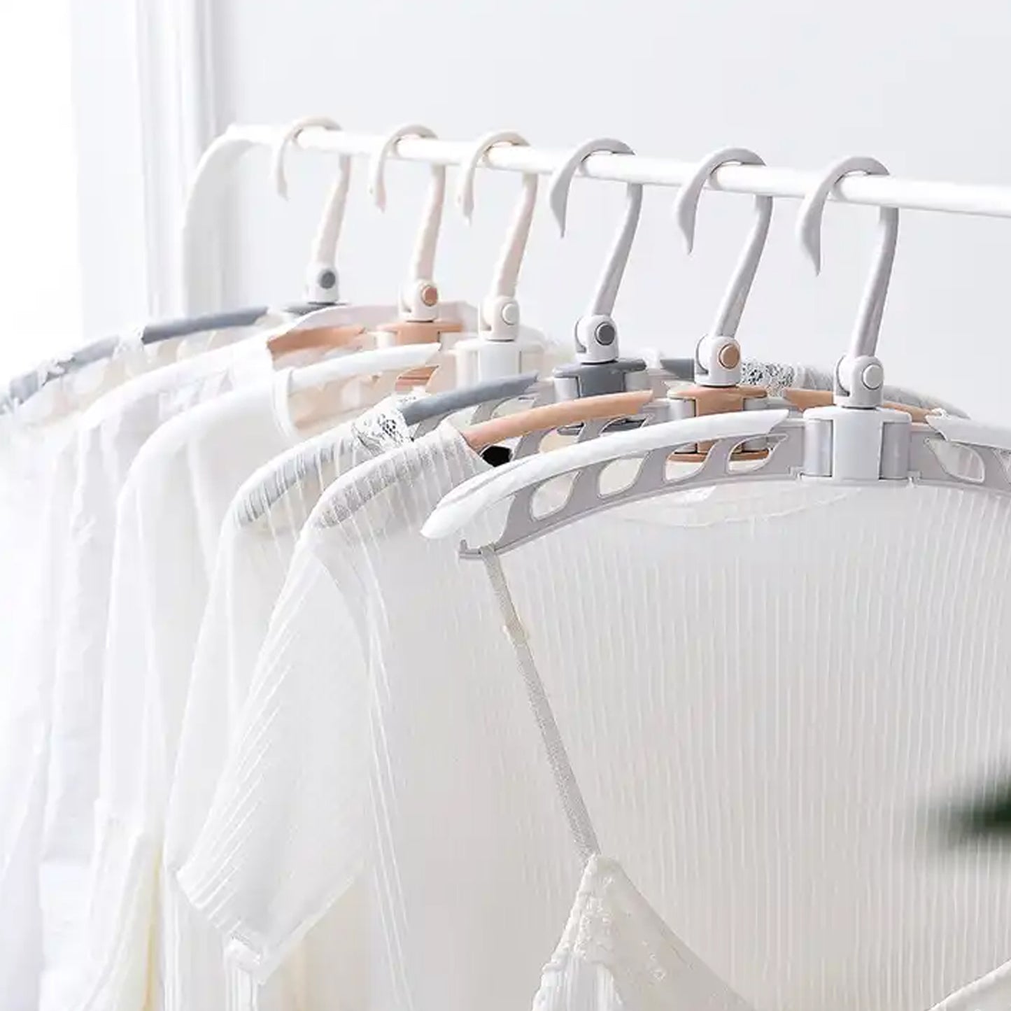Portable Folding 360 Degree Rotating Clothes Hangers Travel Foldable  Adjustable Accessories Foldable Clothes Hangers Drying Rack For Travel (1 Pc) - Happy Price - Image 3