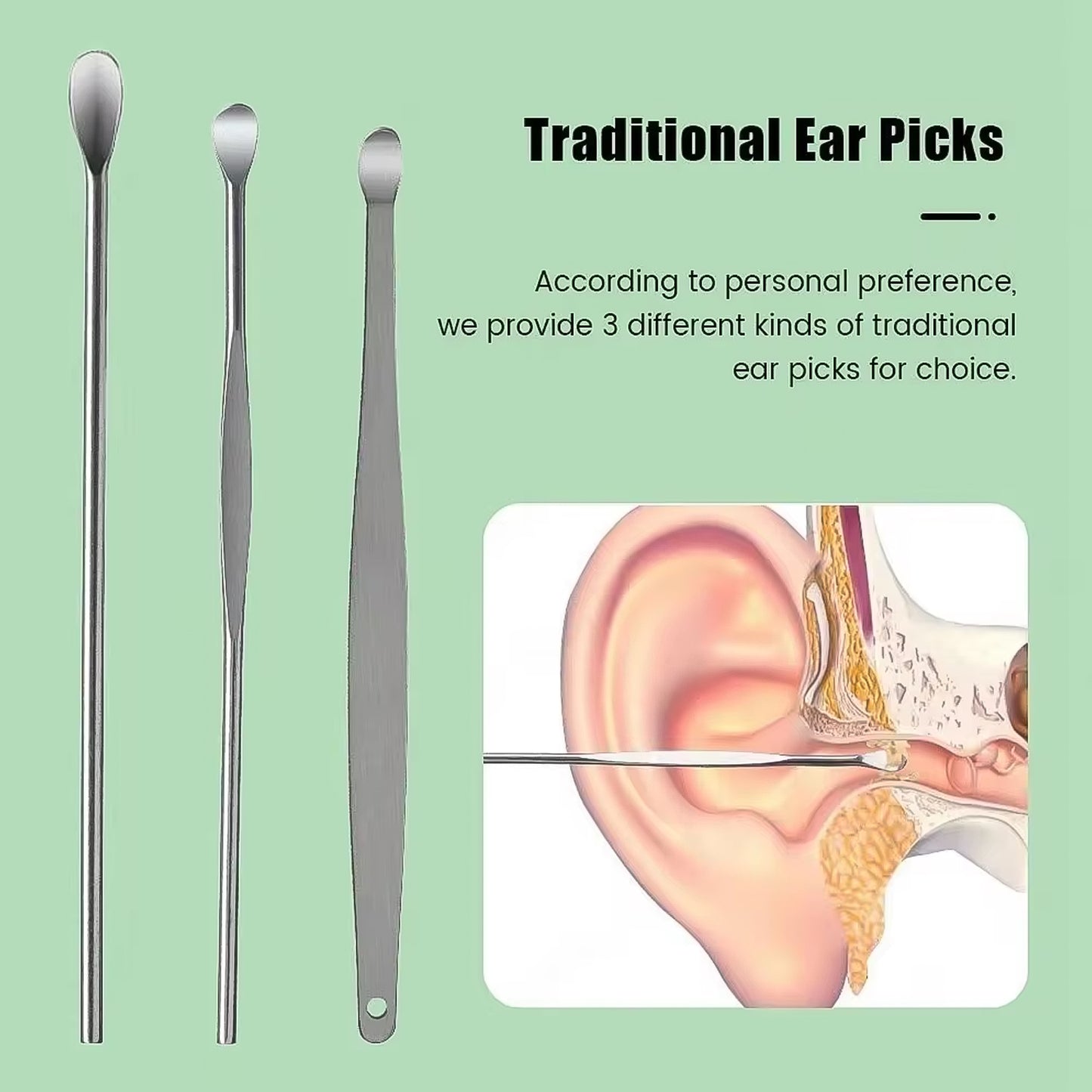 6-in-1 Ear Wax Cleaner- Resuable Ear Cleaning Tools Leather Pouch - Happy Price - Image 6