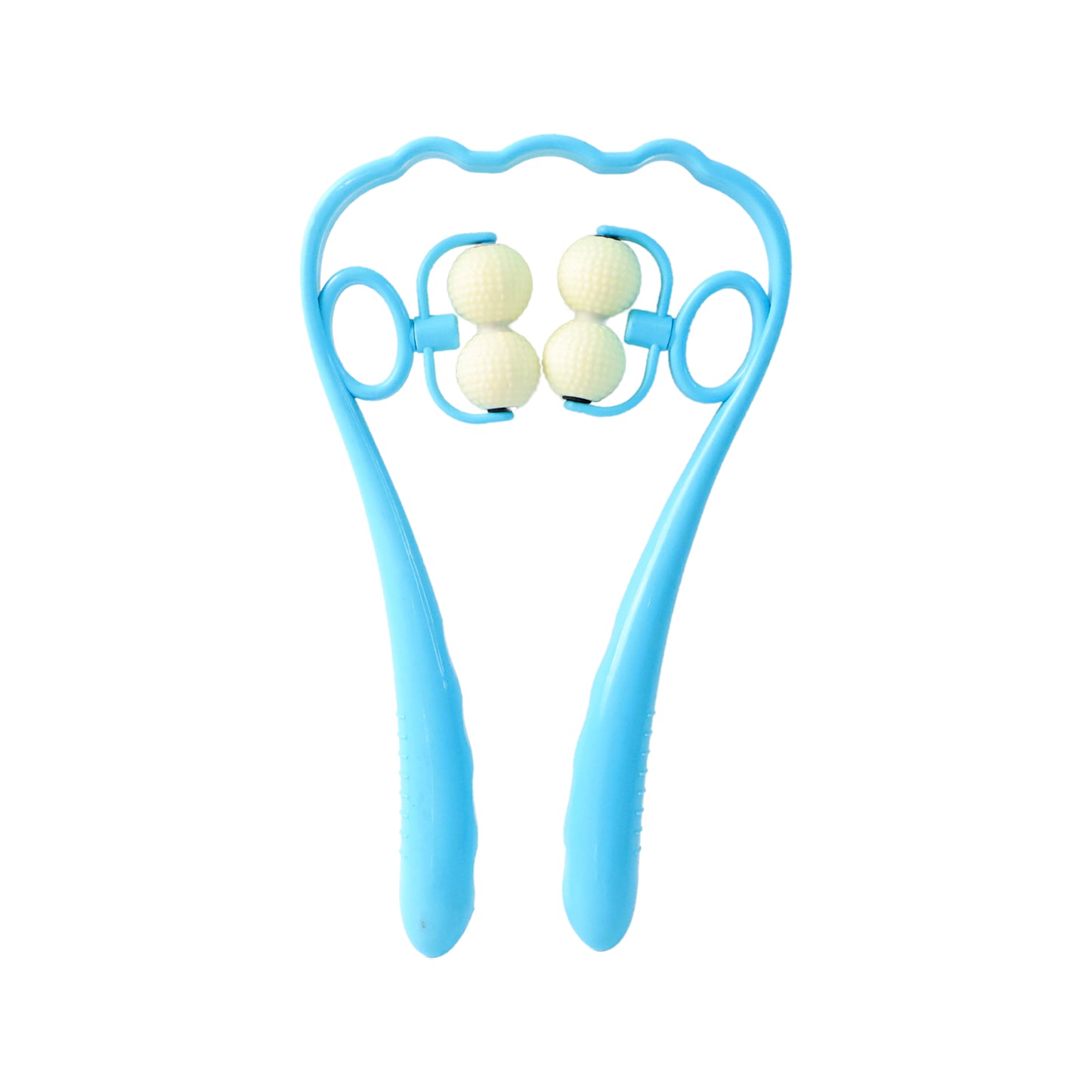 Dual Roller Neck & Shoulder Massager with 4 Balls - Manual Acupressure Tool