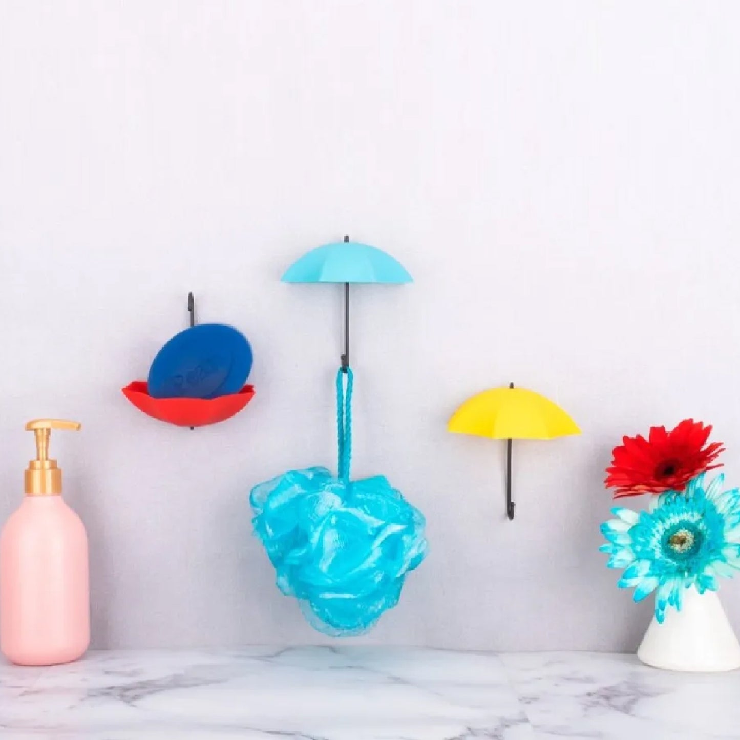 Multipurpose Umbrella Key Hat Holder Wall Hanging Hook Multicolor - Happy Price - Image 6
