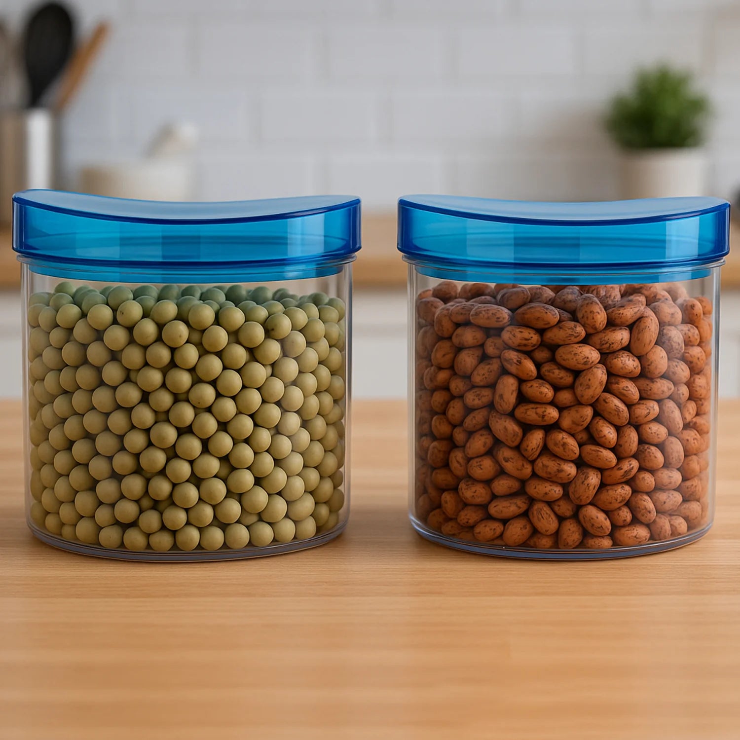 Air Tight Unbreakable Kitchen Jar Set Food Storage Containers For Dry Fruits Spices Snacks Pulses - Happy Price - Image 1